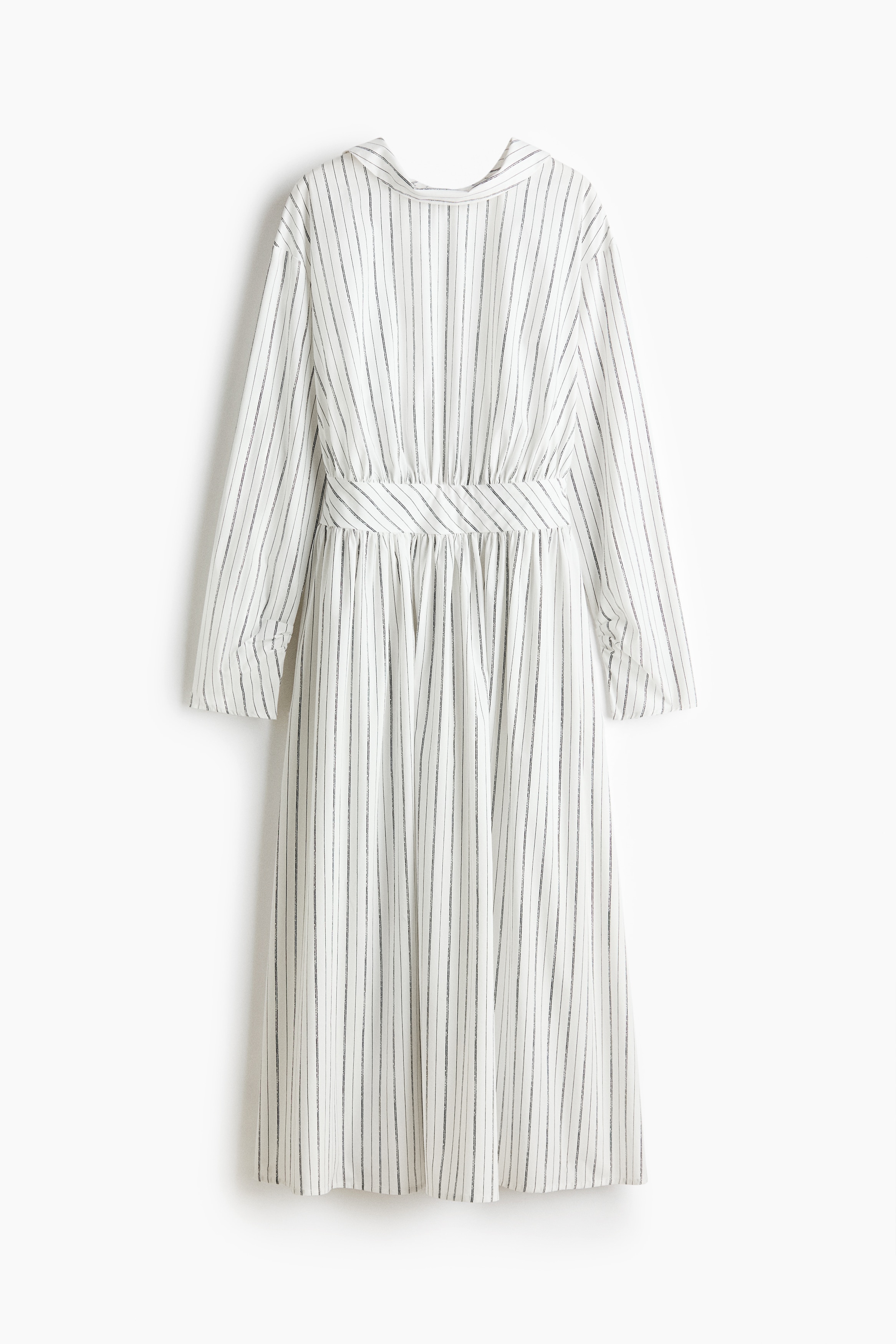リバースカラーシャツドレス - ホワイト／ストライプ/ブラック