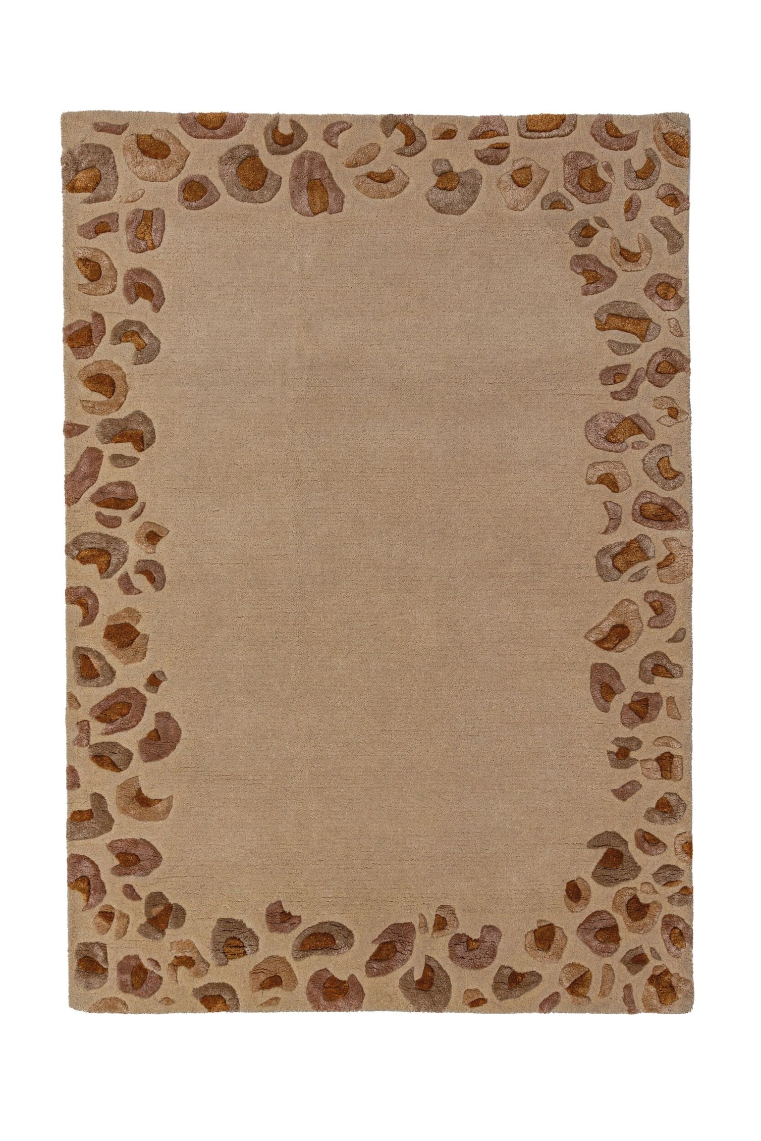 Leopard Frame Teppich Aus Wollmischung - Natürlich - 1