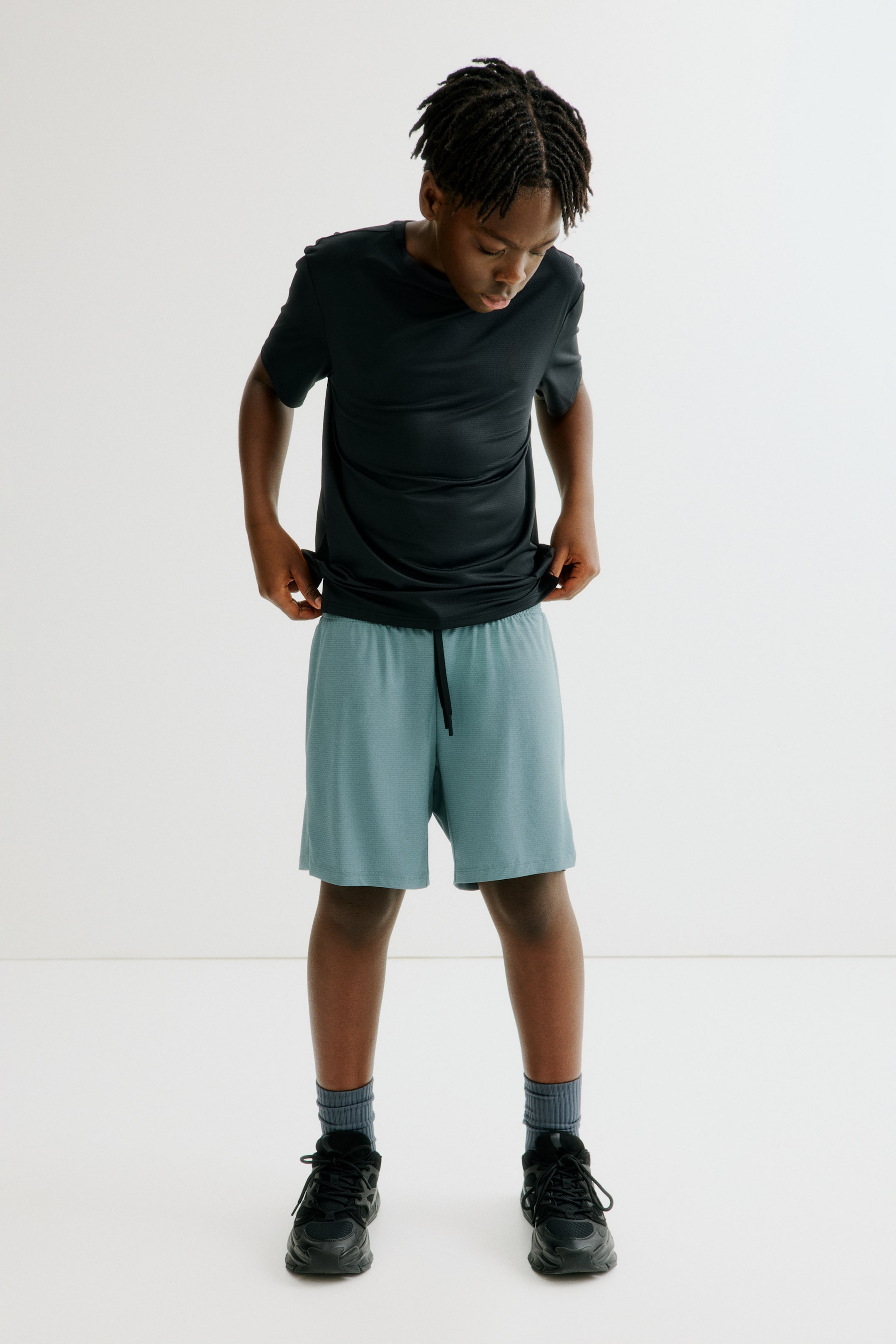 View larger image: 2-pack sports shorts with DryMove™ - Teal/Black - Kids | H&M IN 2