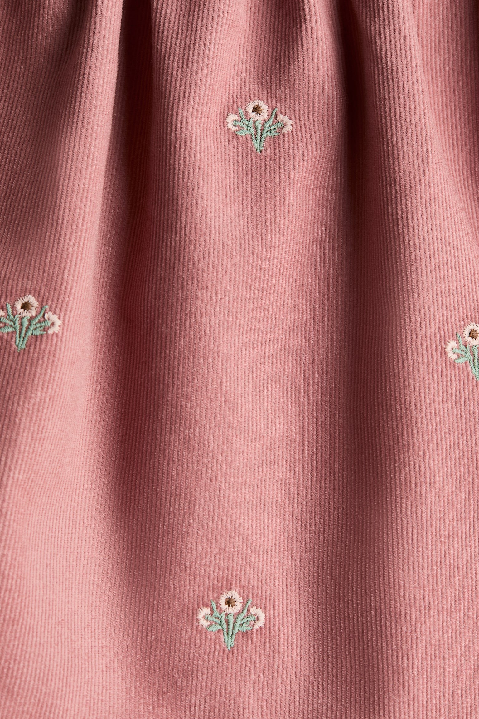 Детская юбка H&M Embroidered-Detail Corduroy, цвет: Пыльный розовый — фото 5