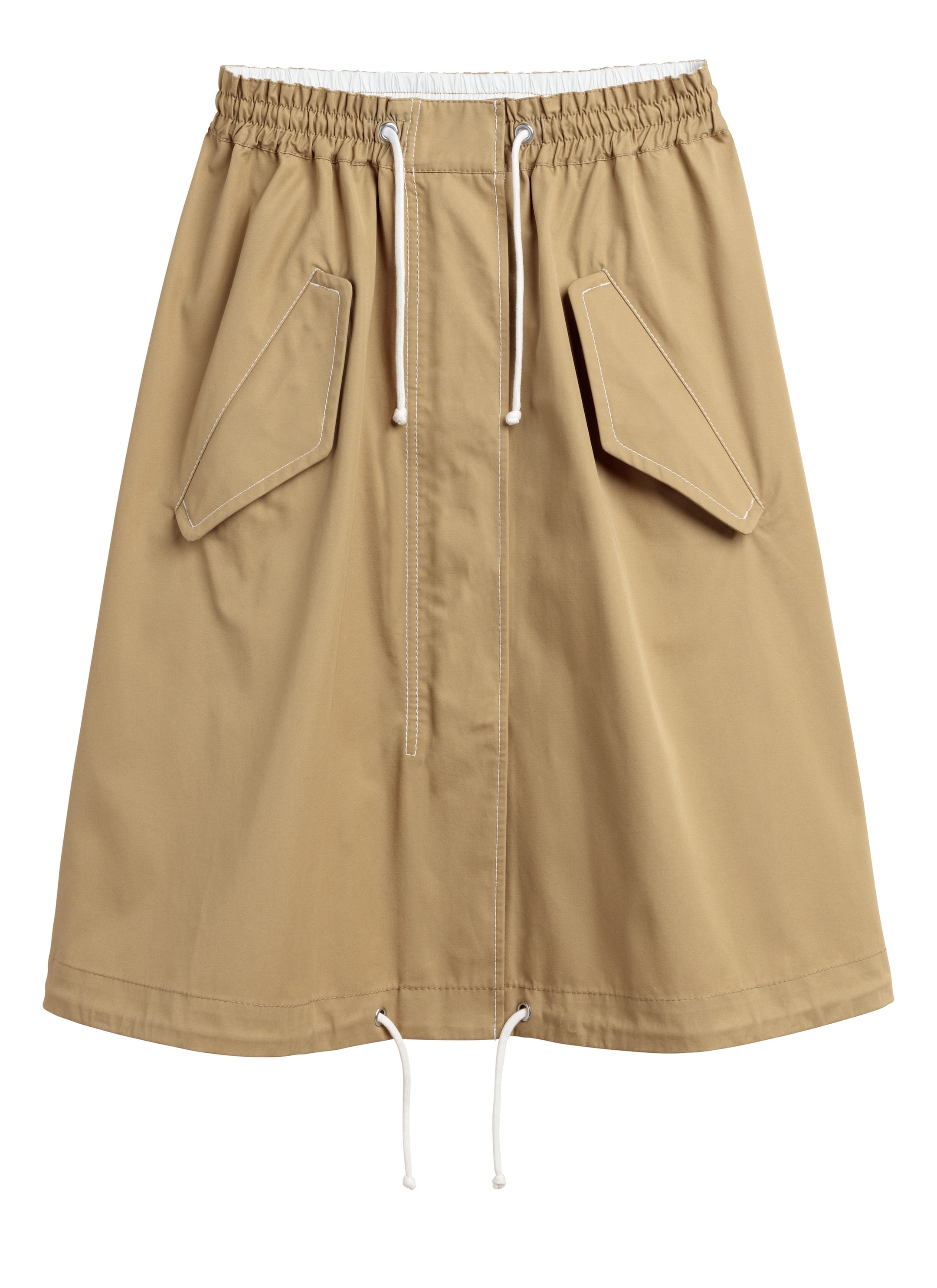 View larger image: Flared Cotton Skirt - Khaki beige - Ladies | H&M US 1