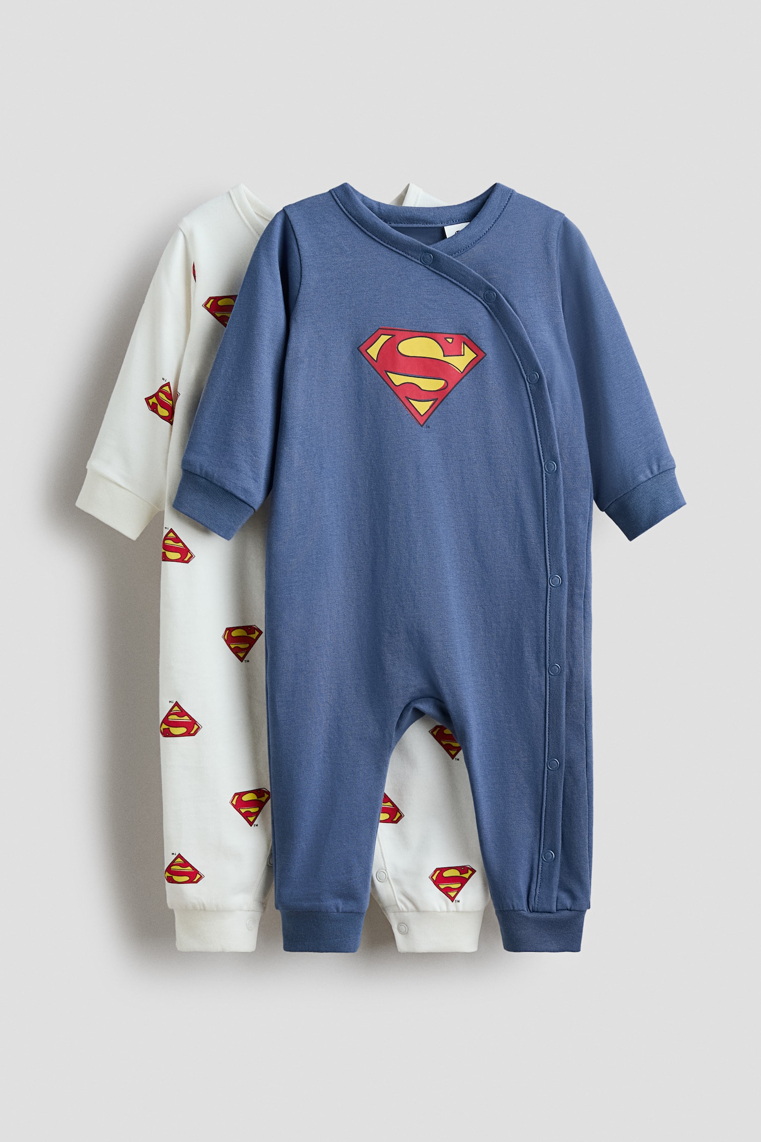 2-pak natdragt med tryk - Støvet blå/Superman/Lysegrøn/Mickey Mouse/Lys rosa/Minnie Mouse/Rosa/Minnie Mouse/Lys rosa/Bambi