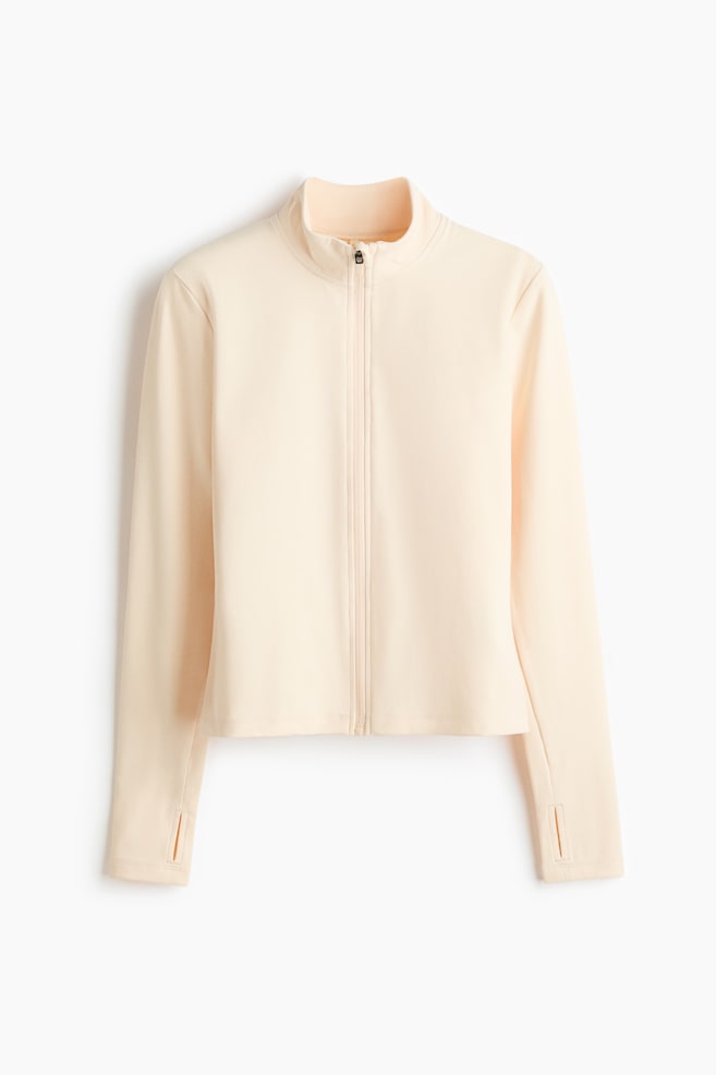 Zip-through sports jacket with SoftMove™ - Peachy beige/Powder pink/Dark grey/Mocha/Pannacotta yellow/Brown/Sage green/Apricot/Dusty violet/Lilac/Antique rose/Aubergine purple/Amazonite blue/Black/White/Chocolate plum/Light burgundy/Plum purple/Dark brown/Storm blue/Cream/Dark grey/Pastel pink/Navy blue/Navy blue - 1