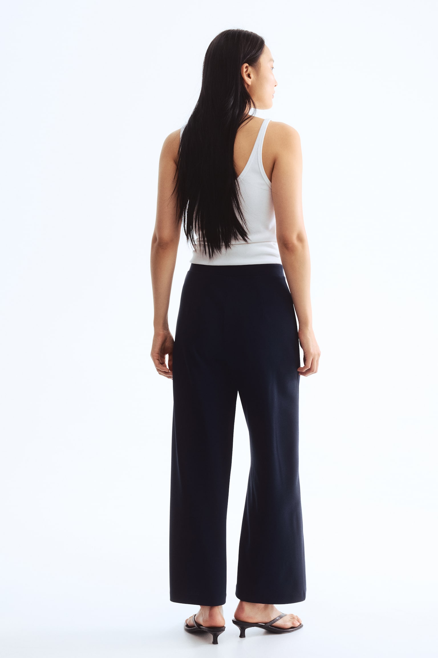 褶線長褲 - 海軍藍/深米色/黑色 - 6