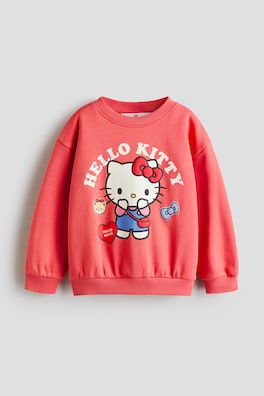 Sweatshirt med borstad insida och tryck