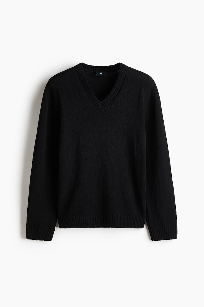 Regular Fit Jumper - Black/Light beige - 1