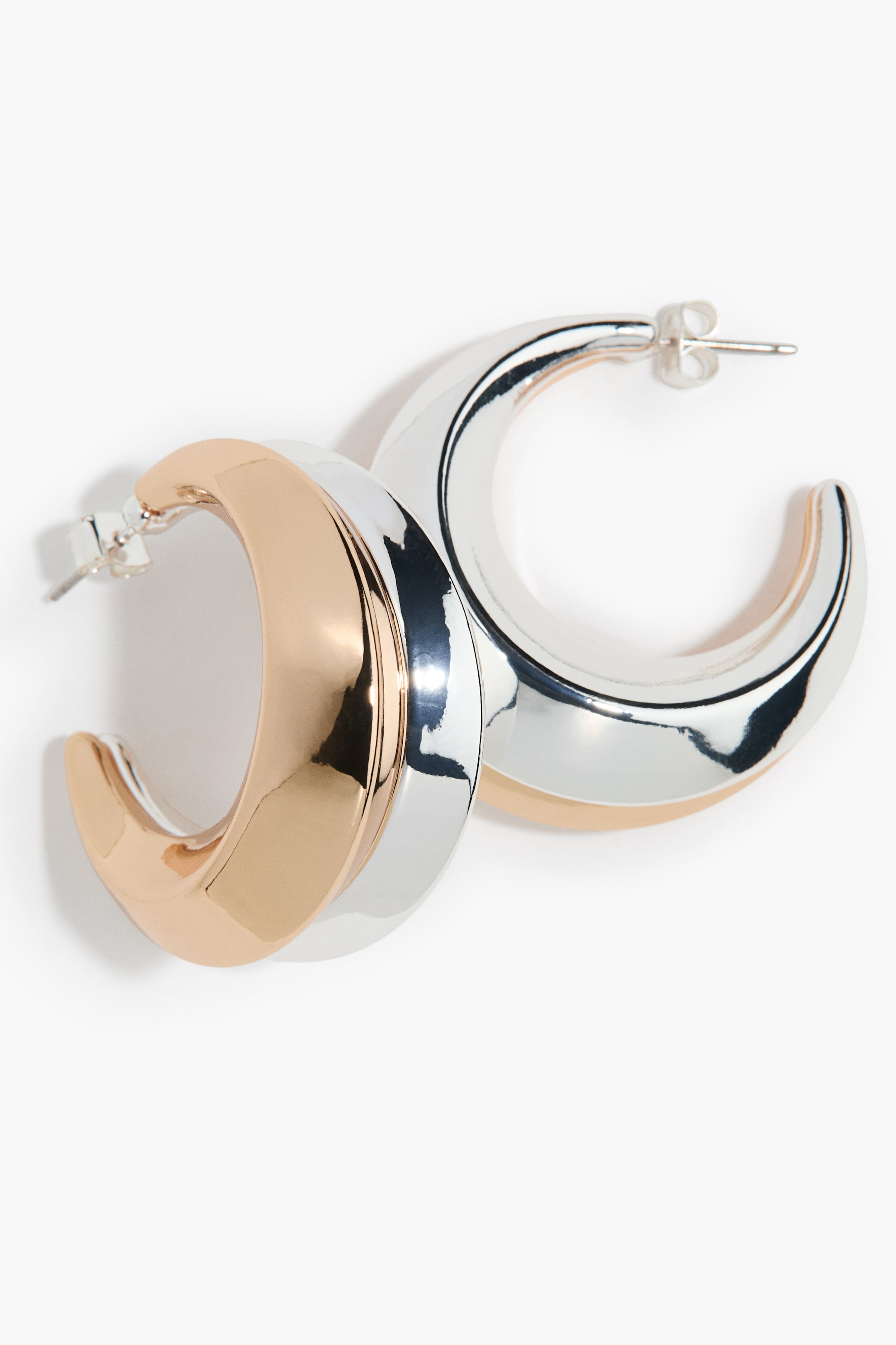 Two-Tone Hoop Earrings