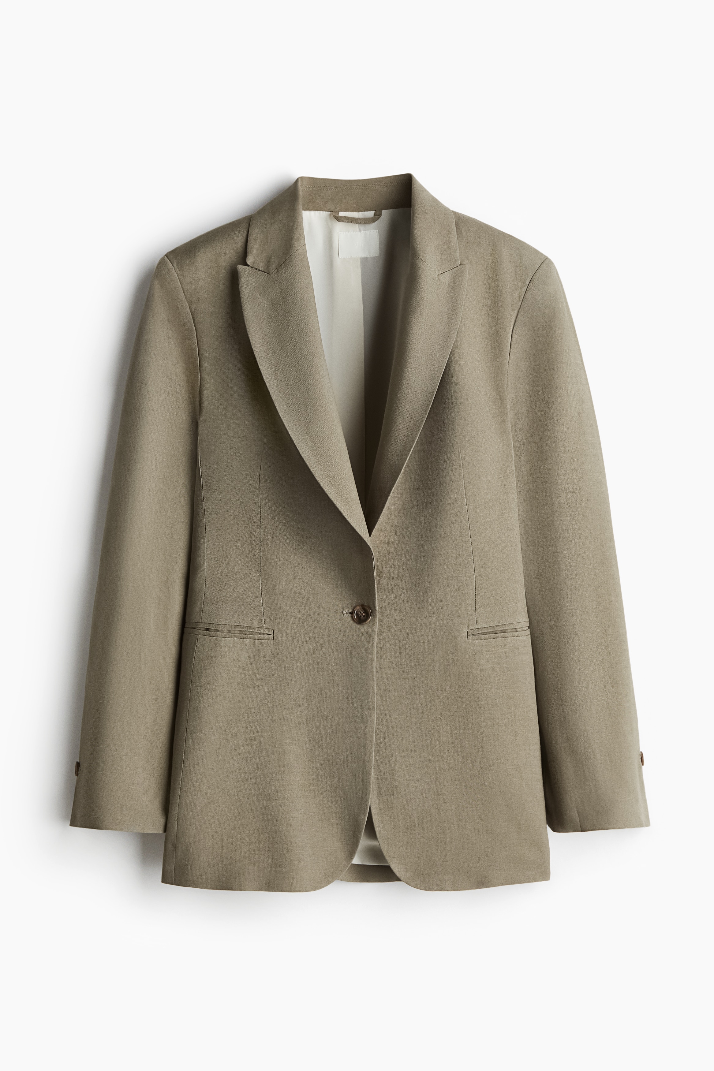 H & M - Blazer aus Leinenmix - Grün - Damen