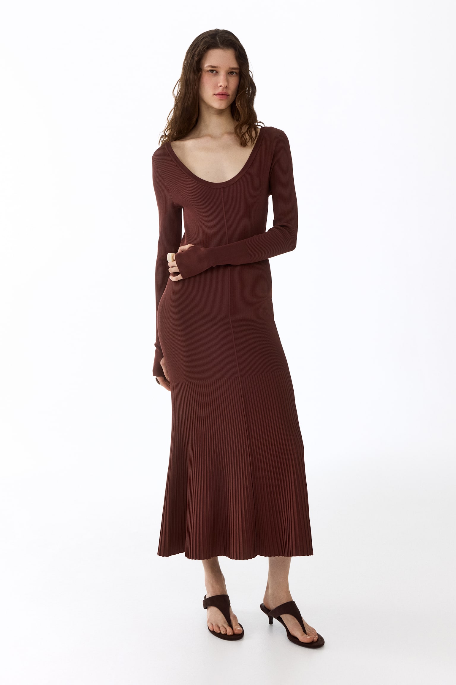 Twist-detail dress - Brown - 6