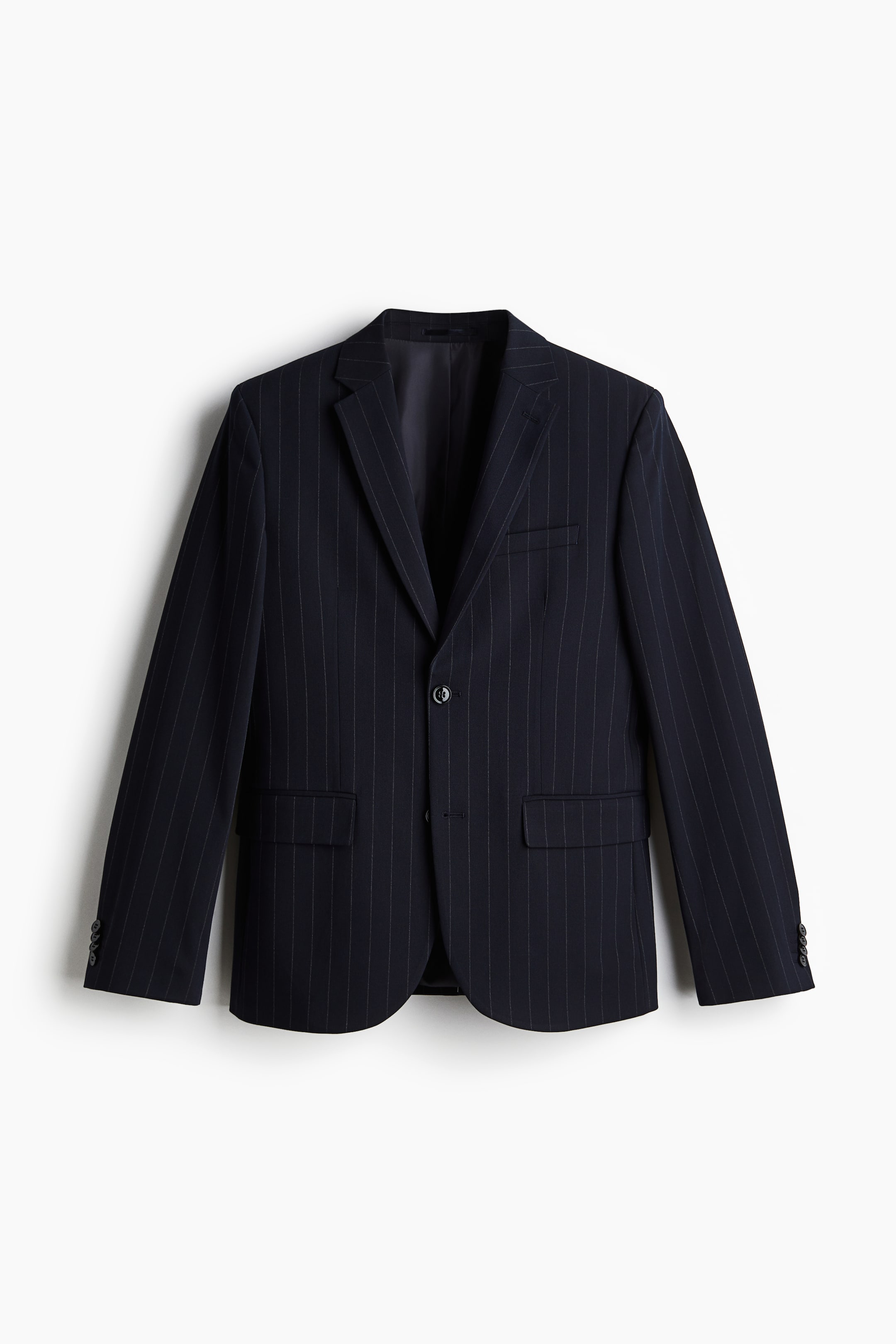 Slim Fit Jacket - Navy blue/Pinstriped - Men | H&M GB 7