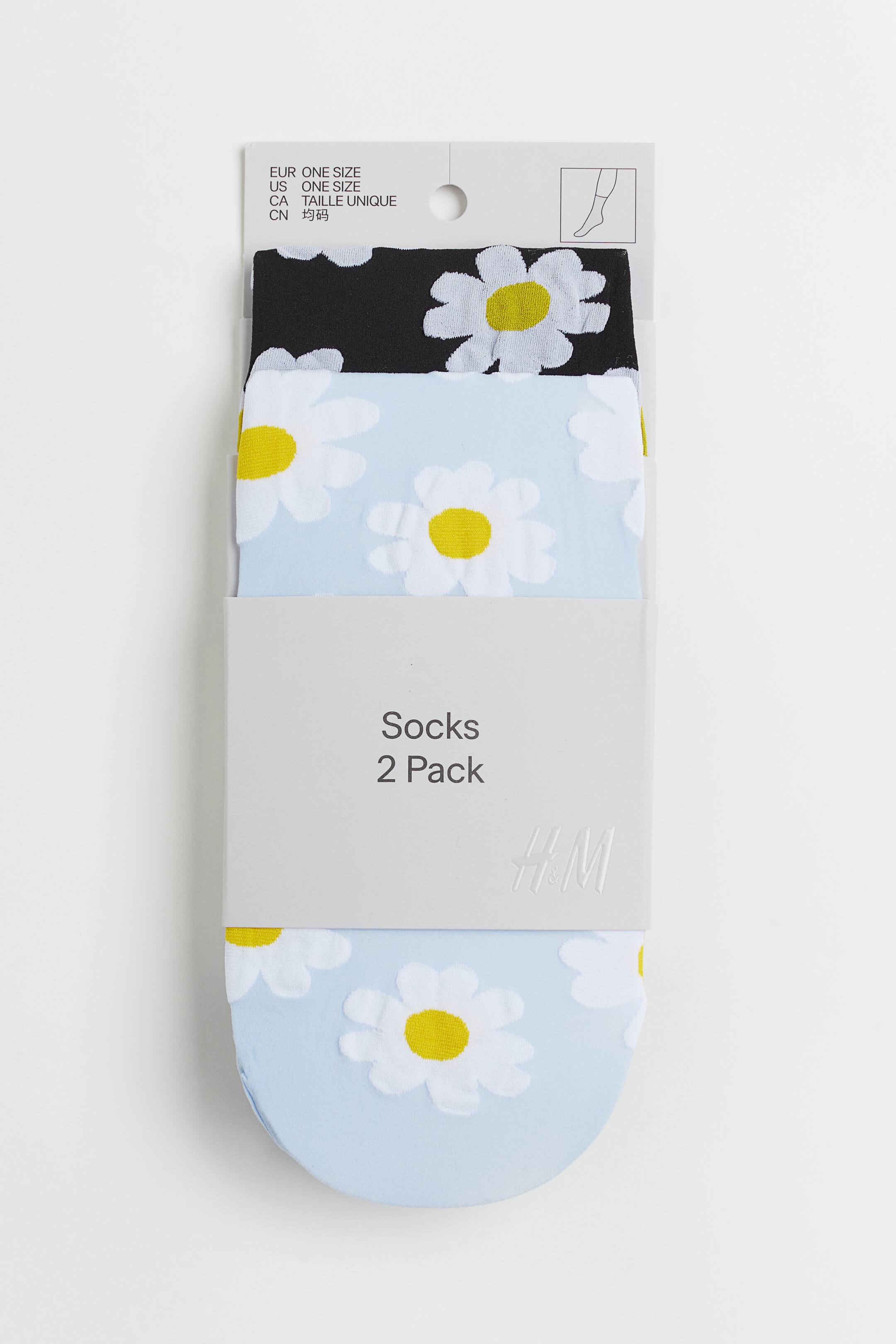 View larger image: 2-pack airy socks - Light blue/Floral - Ladies | H&M IE 1