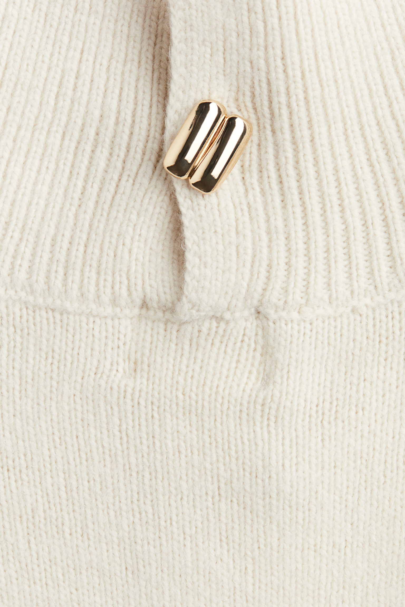 Suéter oversized de cuello alto - Crema/Gris jaspeado oscuro - 7