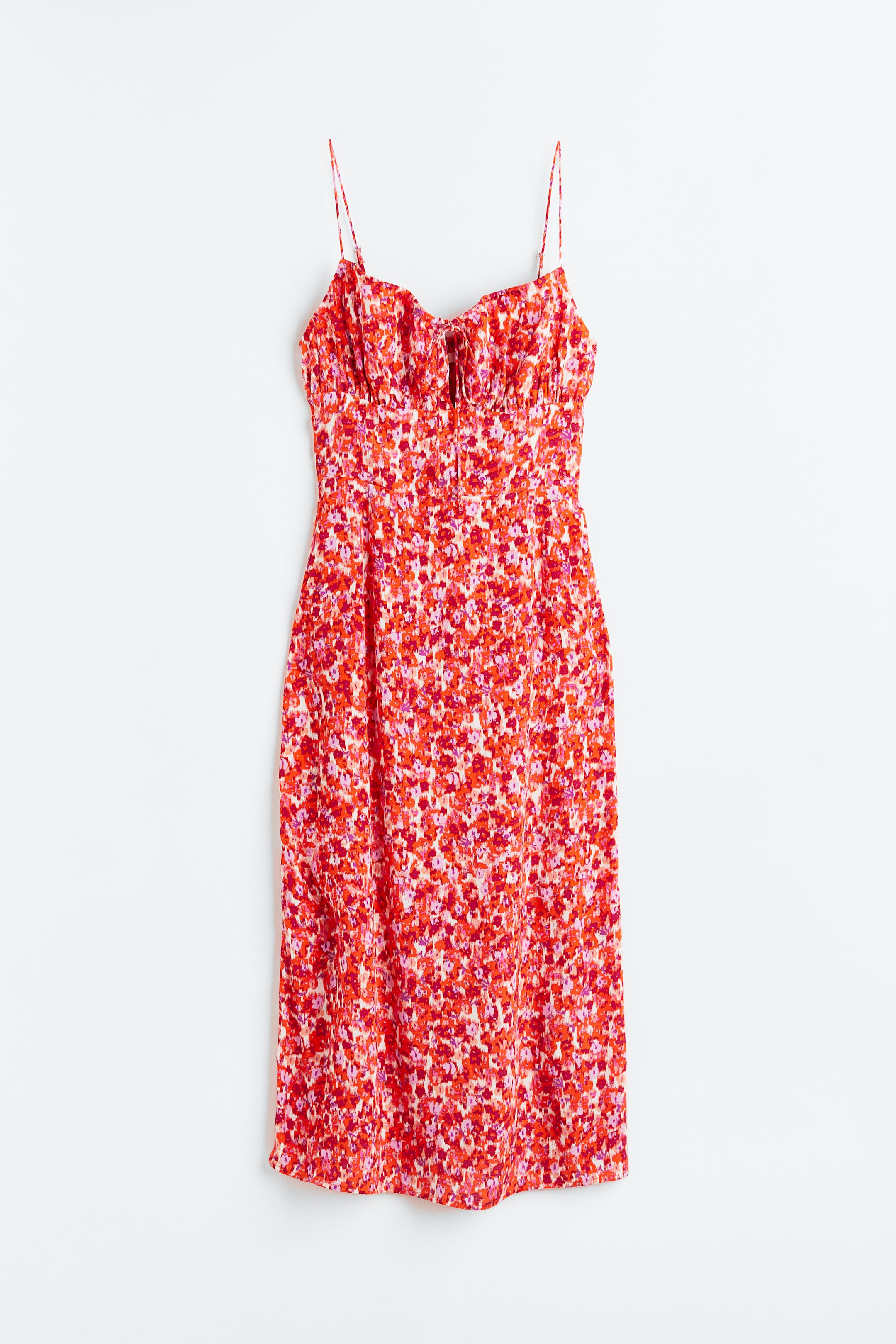 View larger image: Tie-detail dress - Red/Floral - Ladies | H&M MY 1