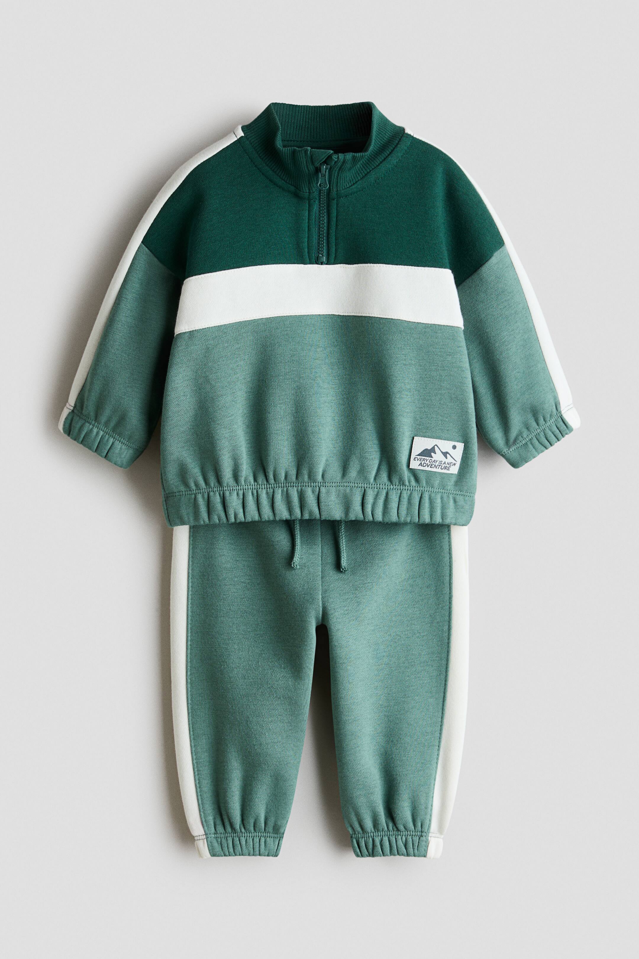 View larger image: 2-piece colour-blocked set - Light green/Colour-blocked - Kids | H&M 1