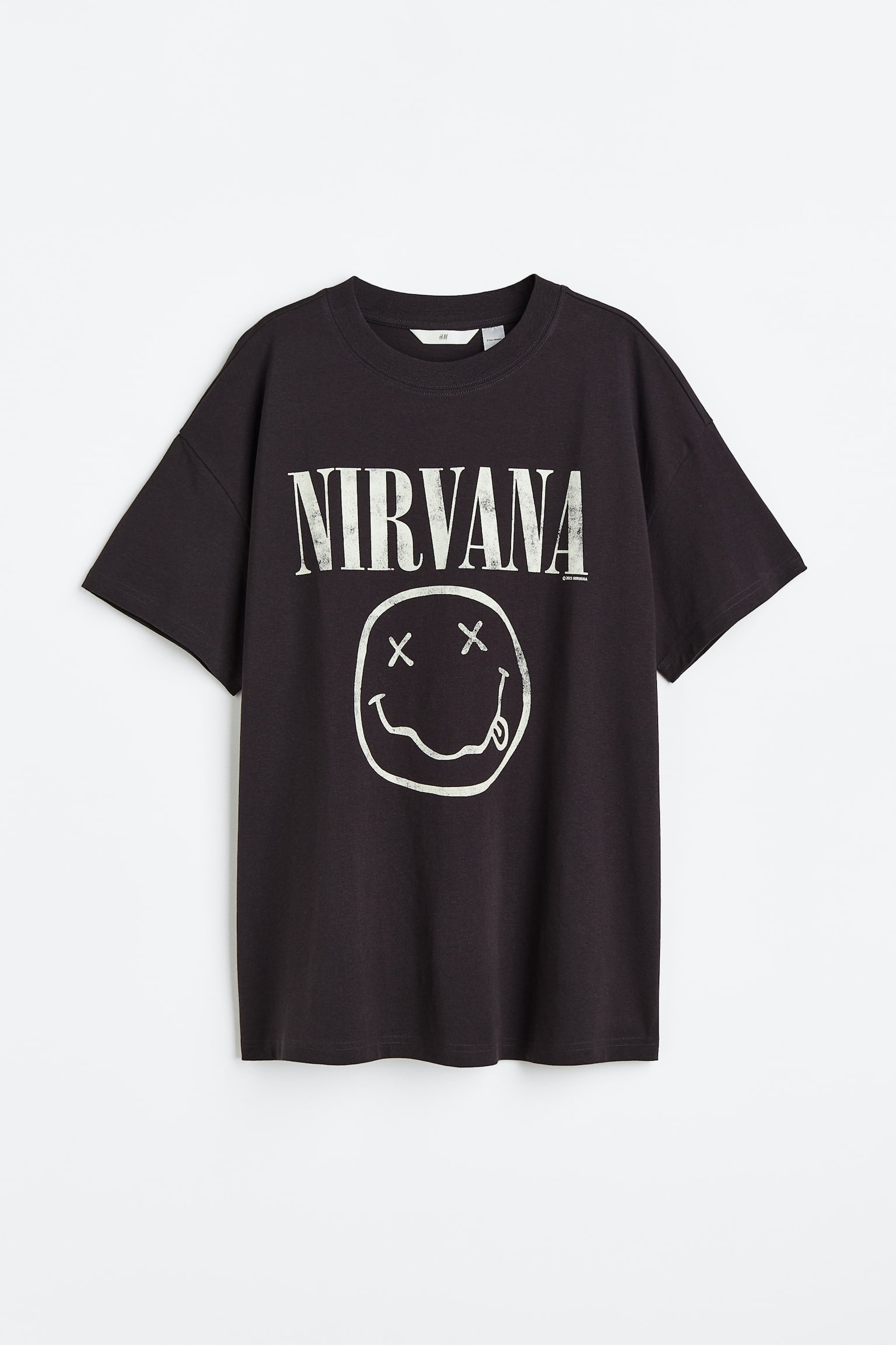 加大碼圖案T恤 - 深灰色/Nirvana