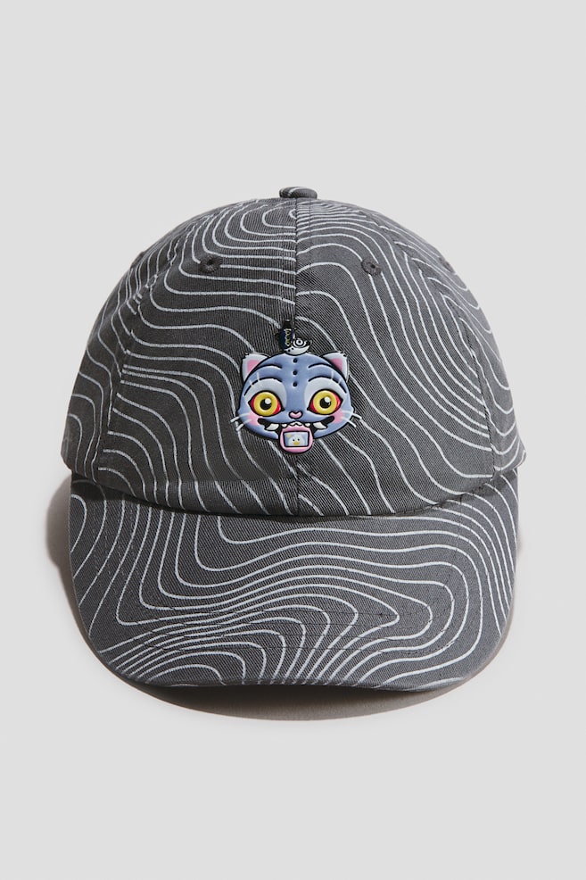 Motif-detail twill cap - Dark grey/KPop Demon Hunters/Light blue/Lilo & Stitch - 1