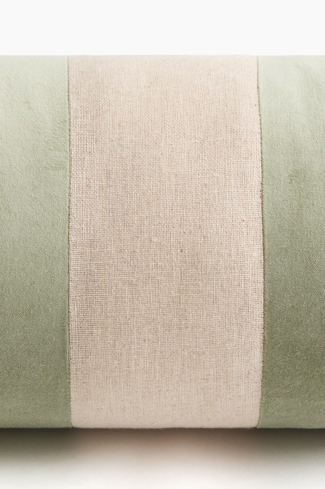 Nackenrolle aus Leinenmix - Hellbeige/Grün gestreift/Hellbeige/Braun gestreift - 3
