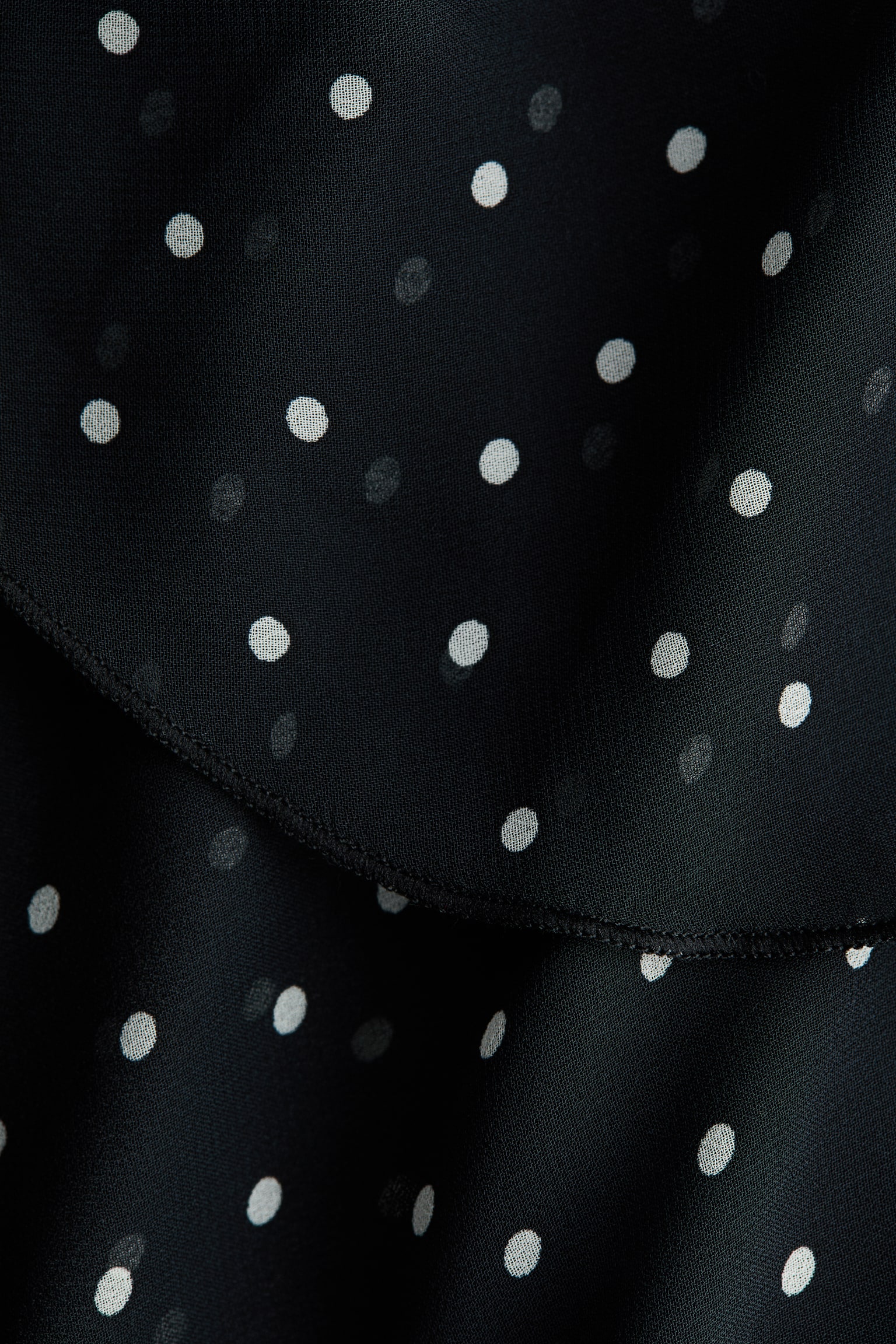 Asymmetric chiffon dress - Black/Spotted/Pink/Floral - 2