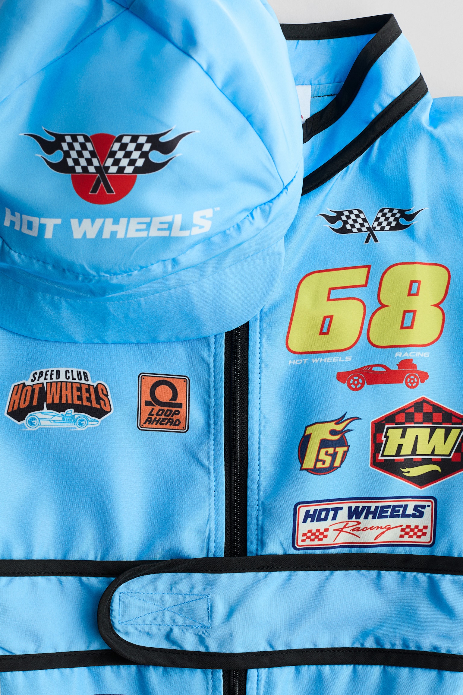 סט 2 חלקים לתחפושת נהג מירוצים - כחול/הוט ווילס - 2