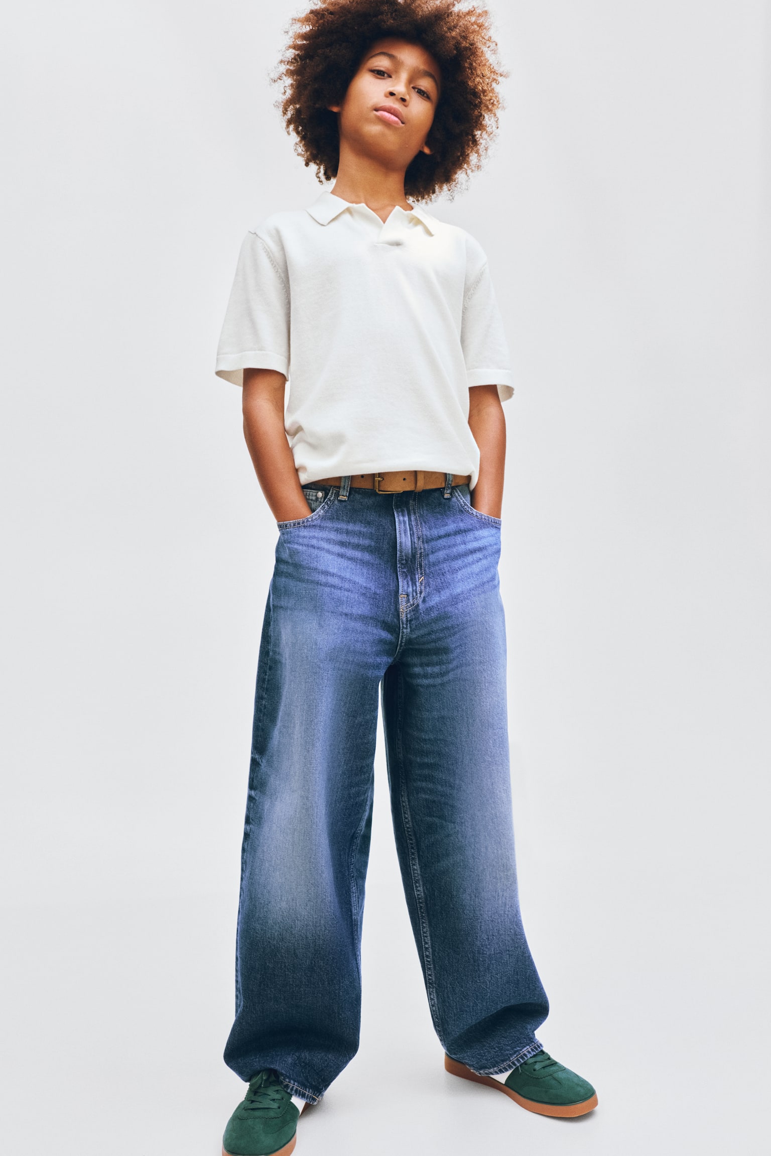 Fine-Knit Cotton Polo Shirt - Cream/Light gray melange/Navy blue - 3