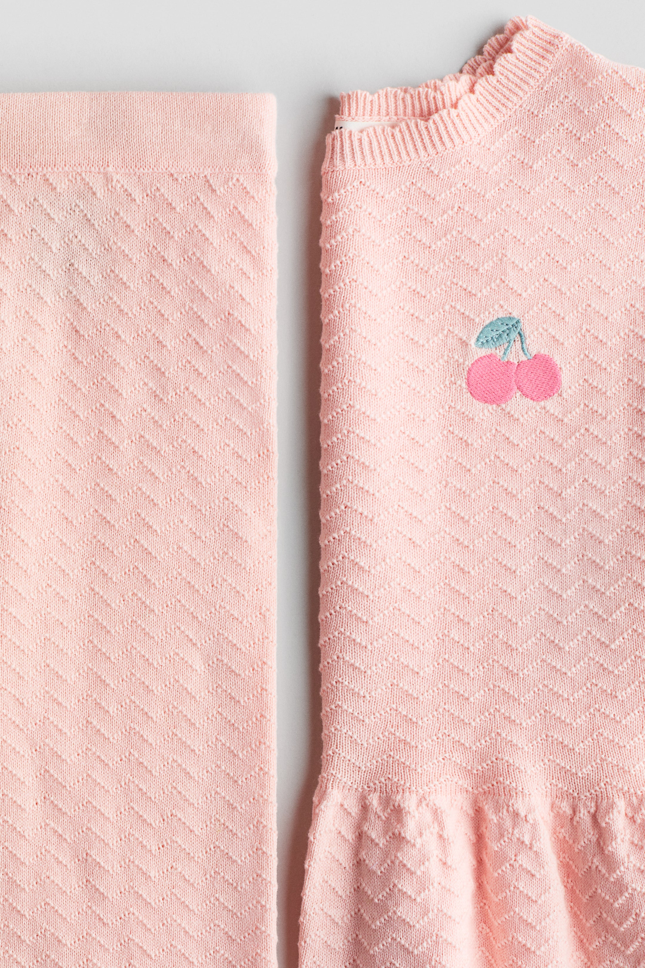 Ensemble 2 pièces en tricot pointelle avec motif