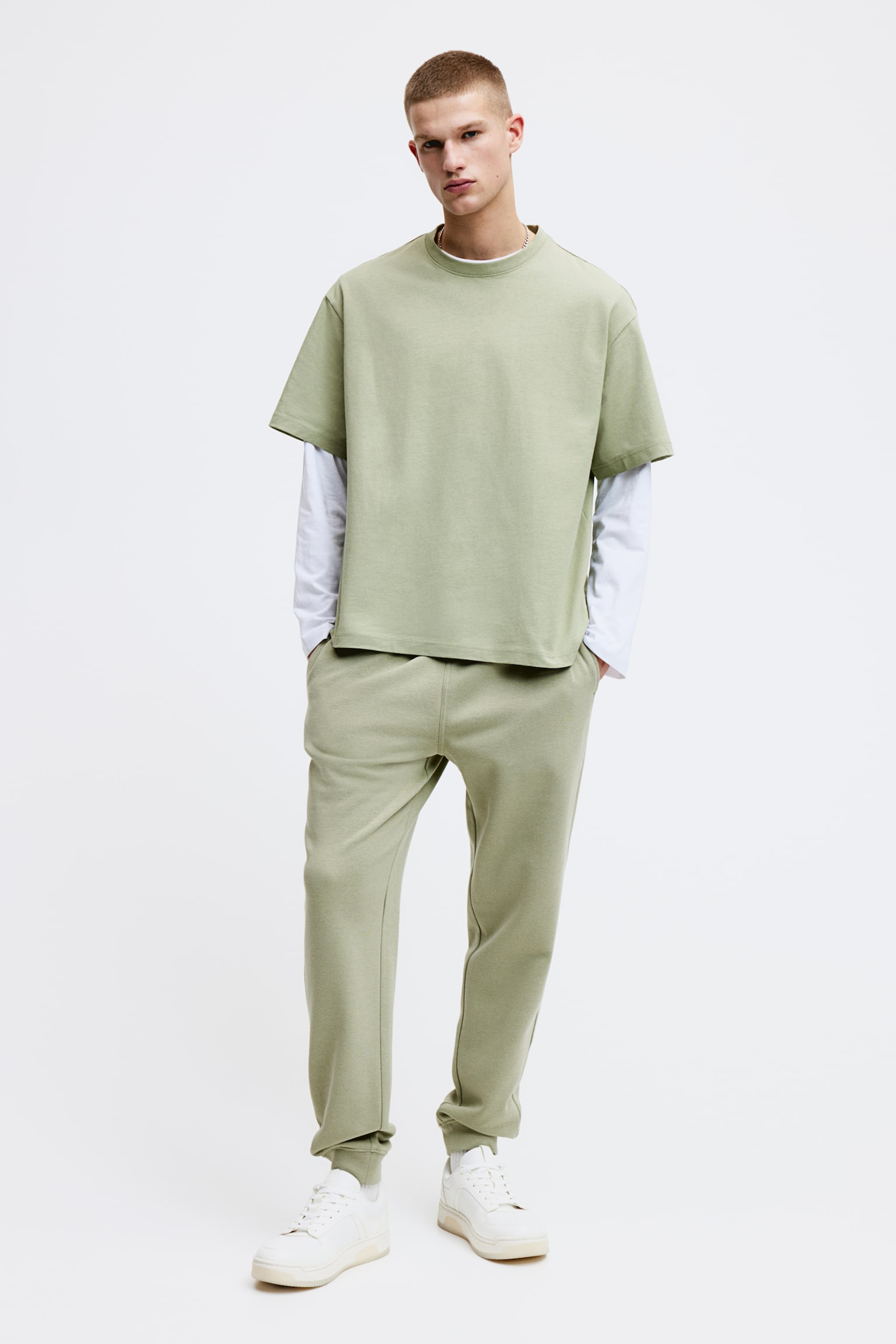 Regular Fit Track Pants - Green/Dark blue/Light grey marle/Black/Cream/Dark greige/Light grey marle/Grey - 1