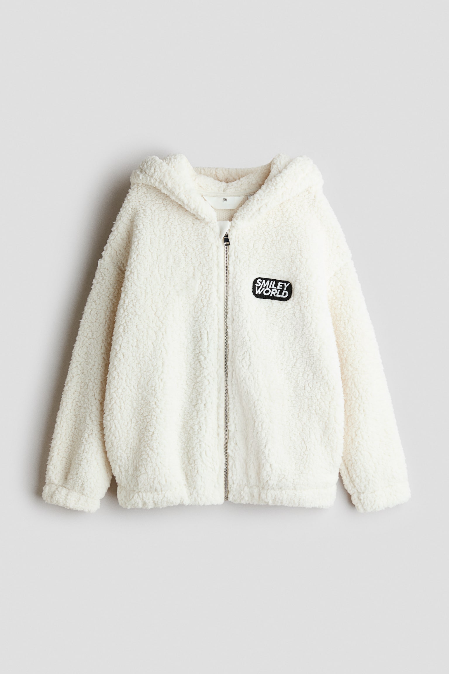 Sudadera de peluche con zíper - Blanco/SmileyWorld®