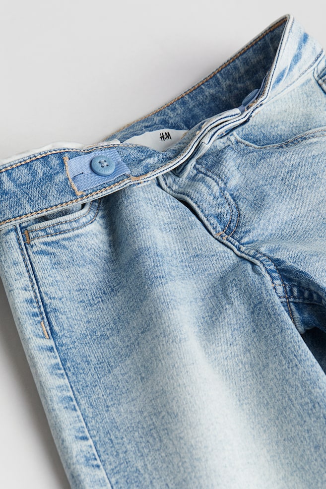 Superstretch Wide Leg Jeans - Lys denimblå/Denimblå/Hvit - 5