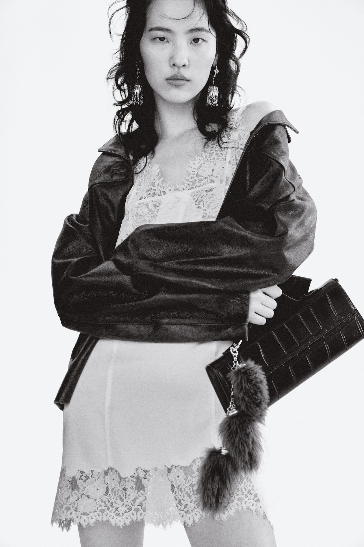 Lace-Trimmed Satin Dress - image 2