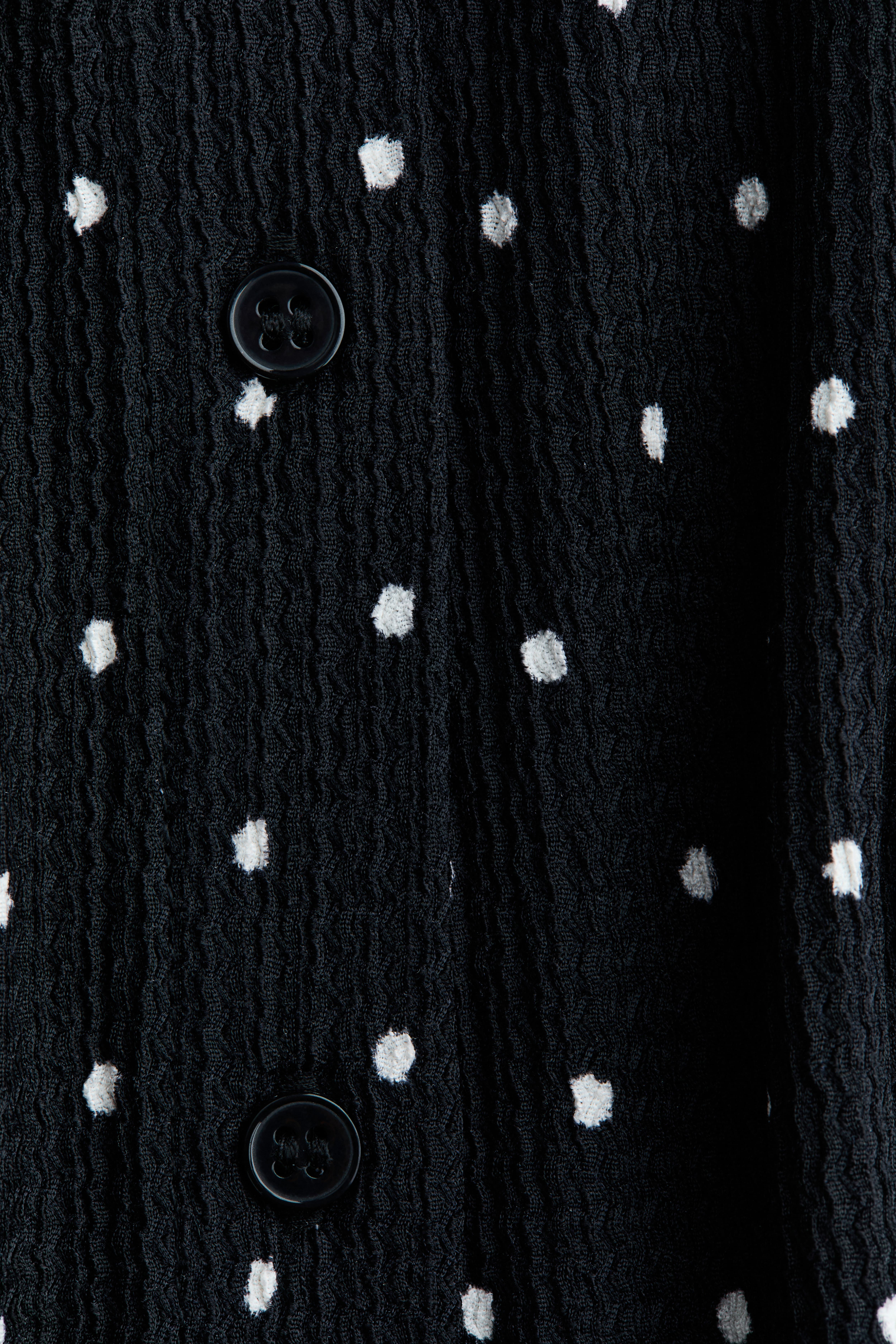 Puff-Sleeved Button-Front Top