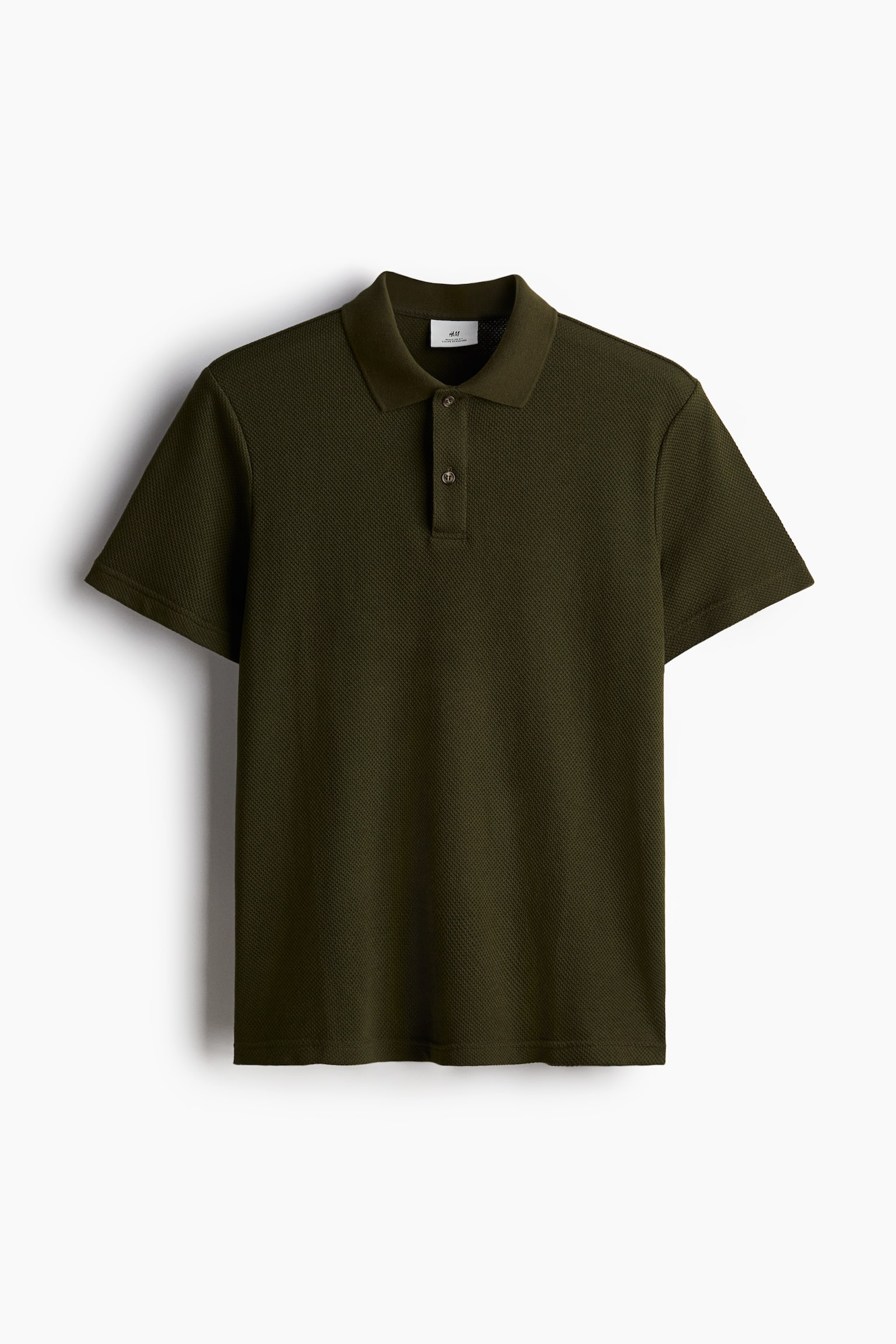 Regular Fit Textured-knit polo shirt - Dark green/Navy blue/Cream/Dark brown - 2