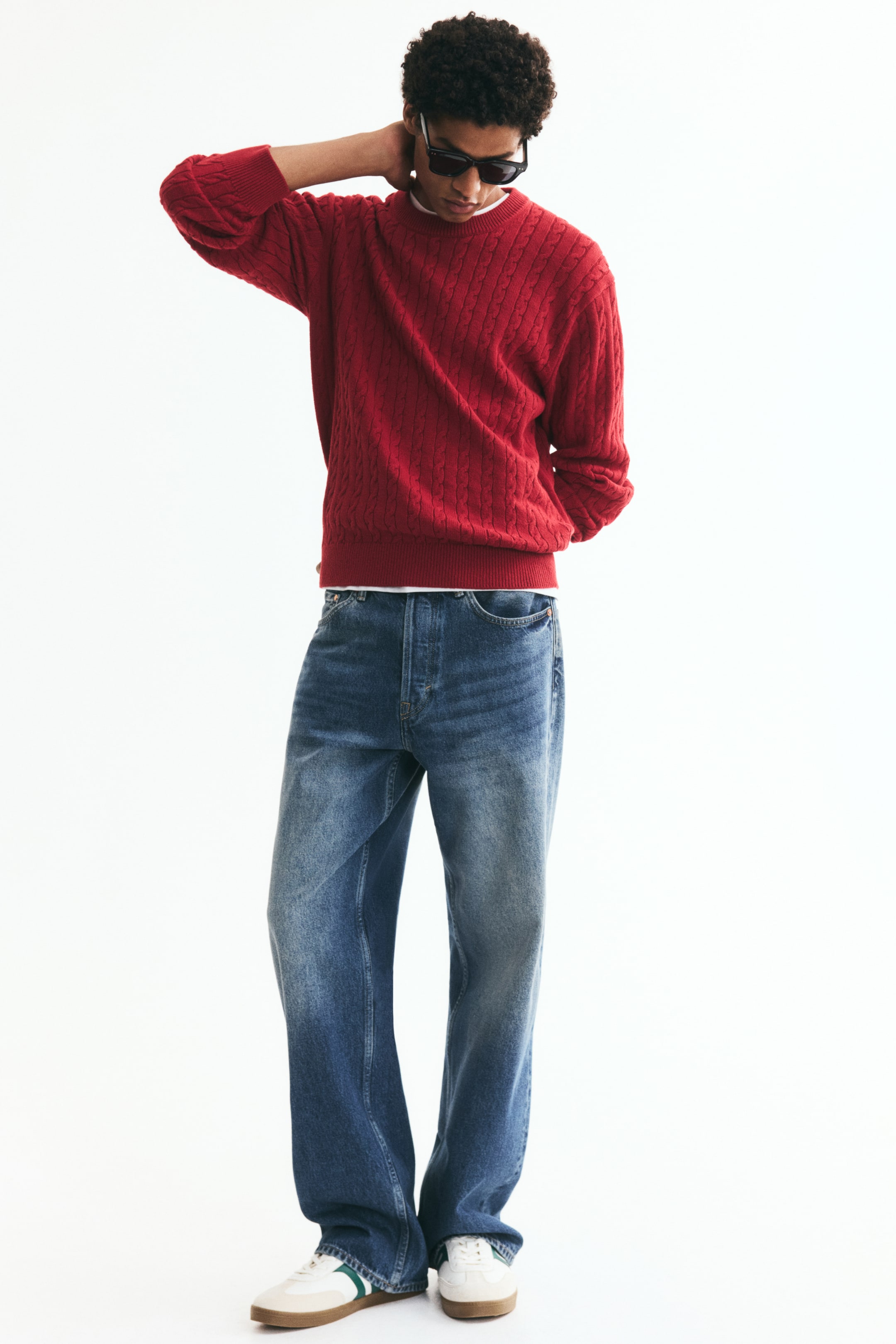 Regular-Fit Cable-Knit Sweater