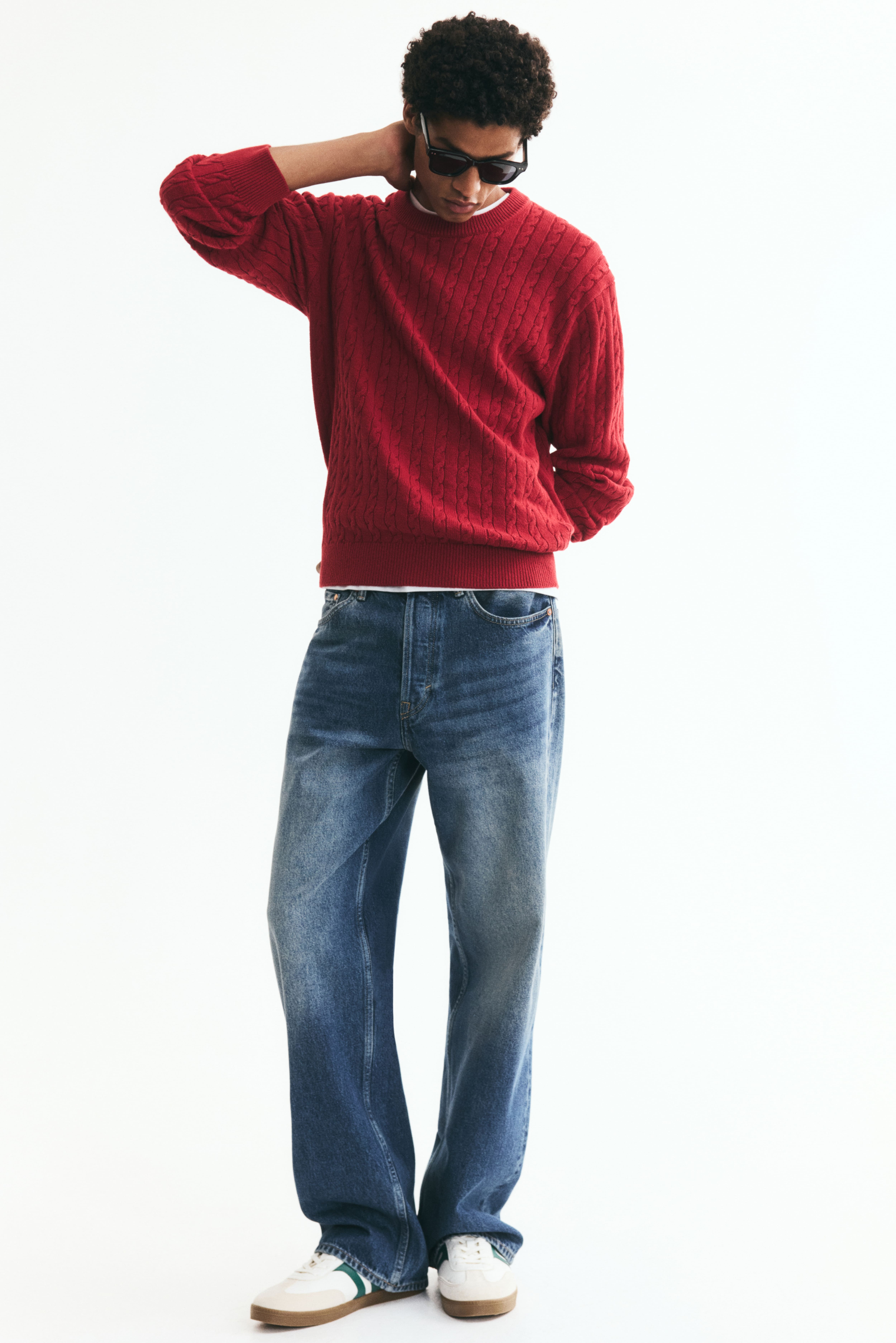Regular-Fit Cable-Knit Sweater