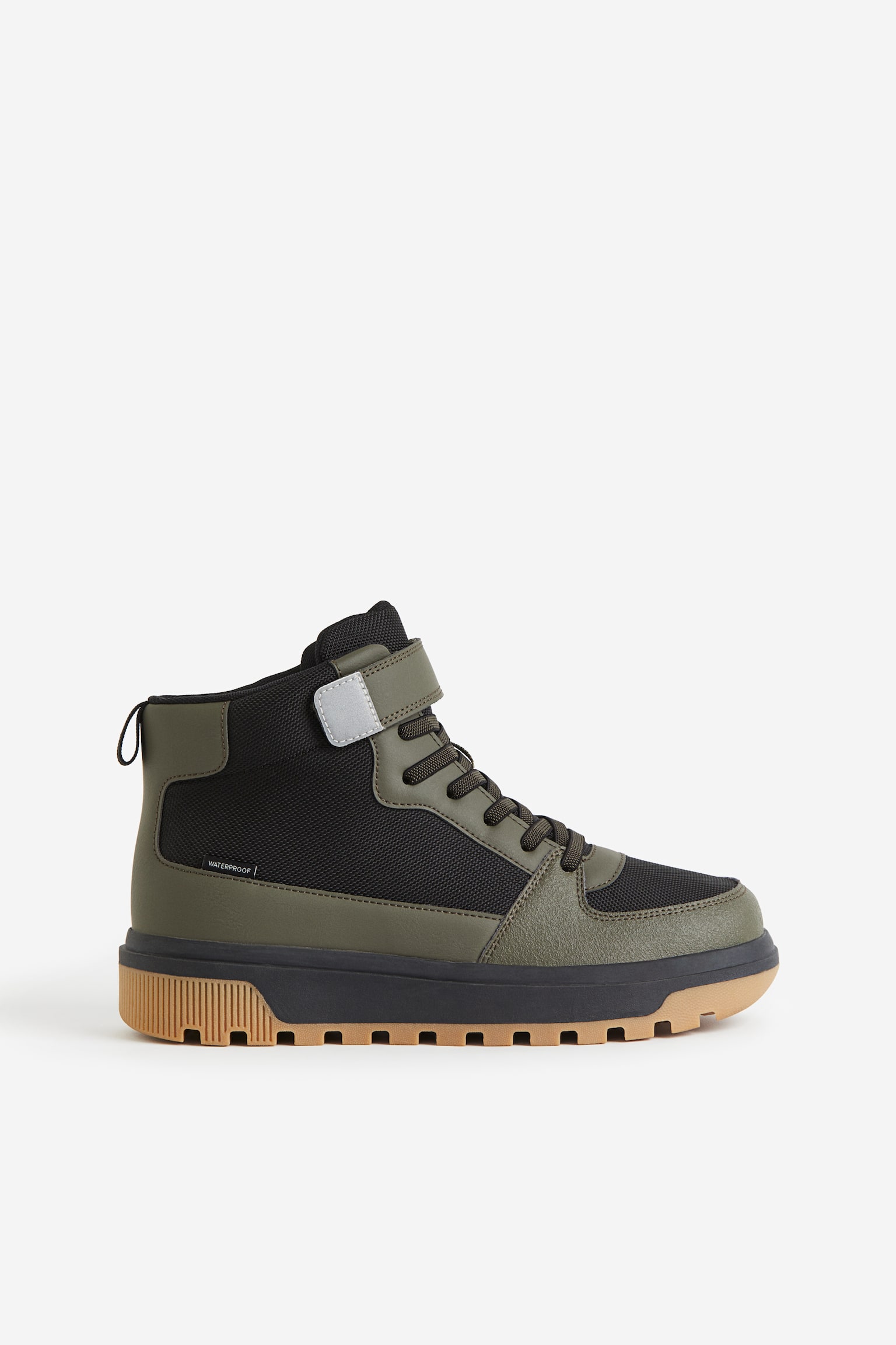 Waterproof Hi Top Sneakers - Dark khaki green/Black - 2