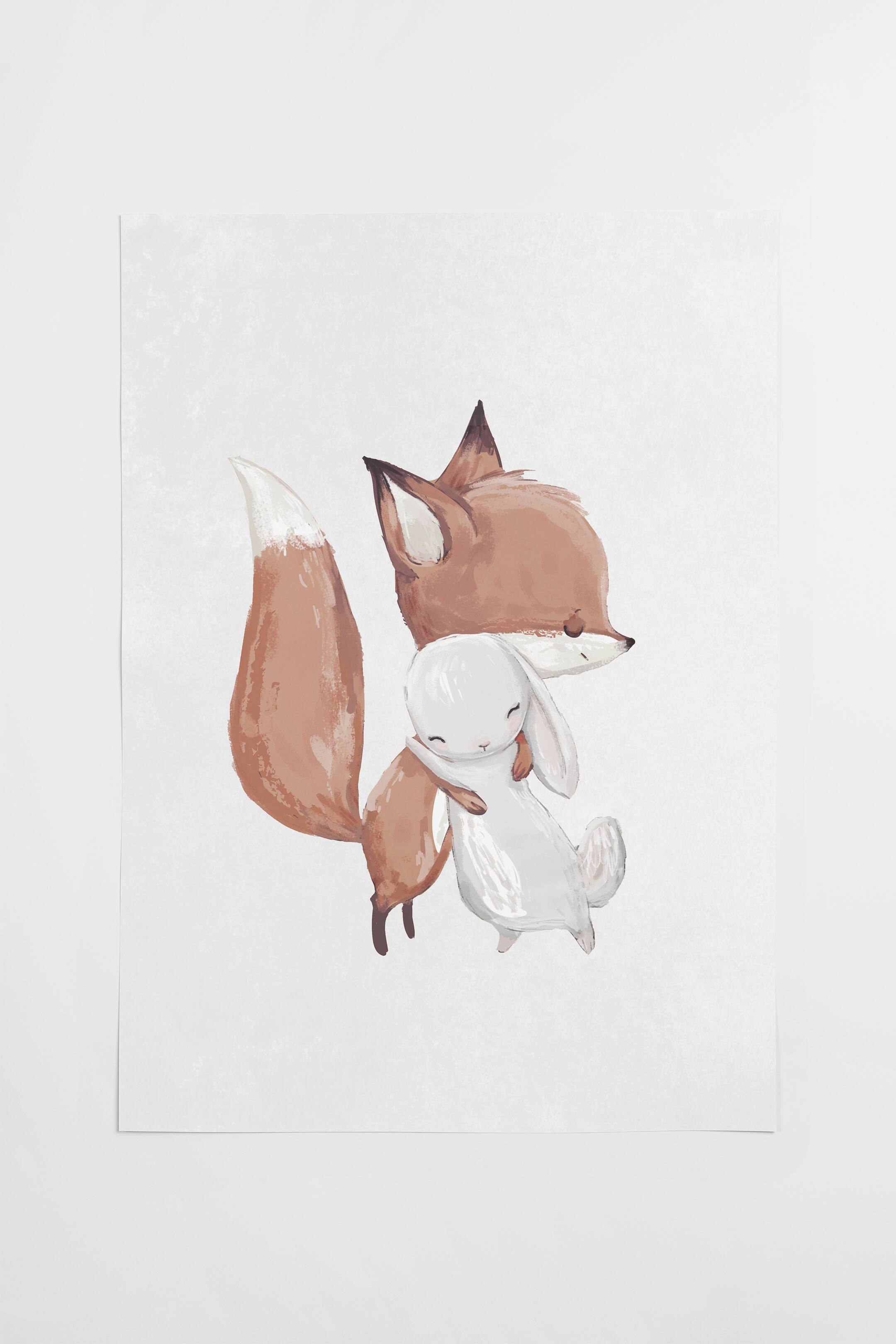 Visa större bild: Fox and Bunny Poster - Brun/Röd/Grå - Postery - Home All | H&M SE 1