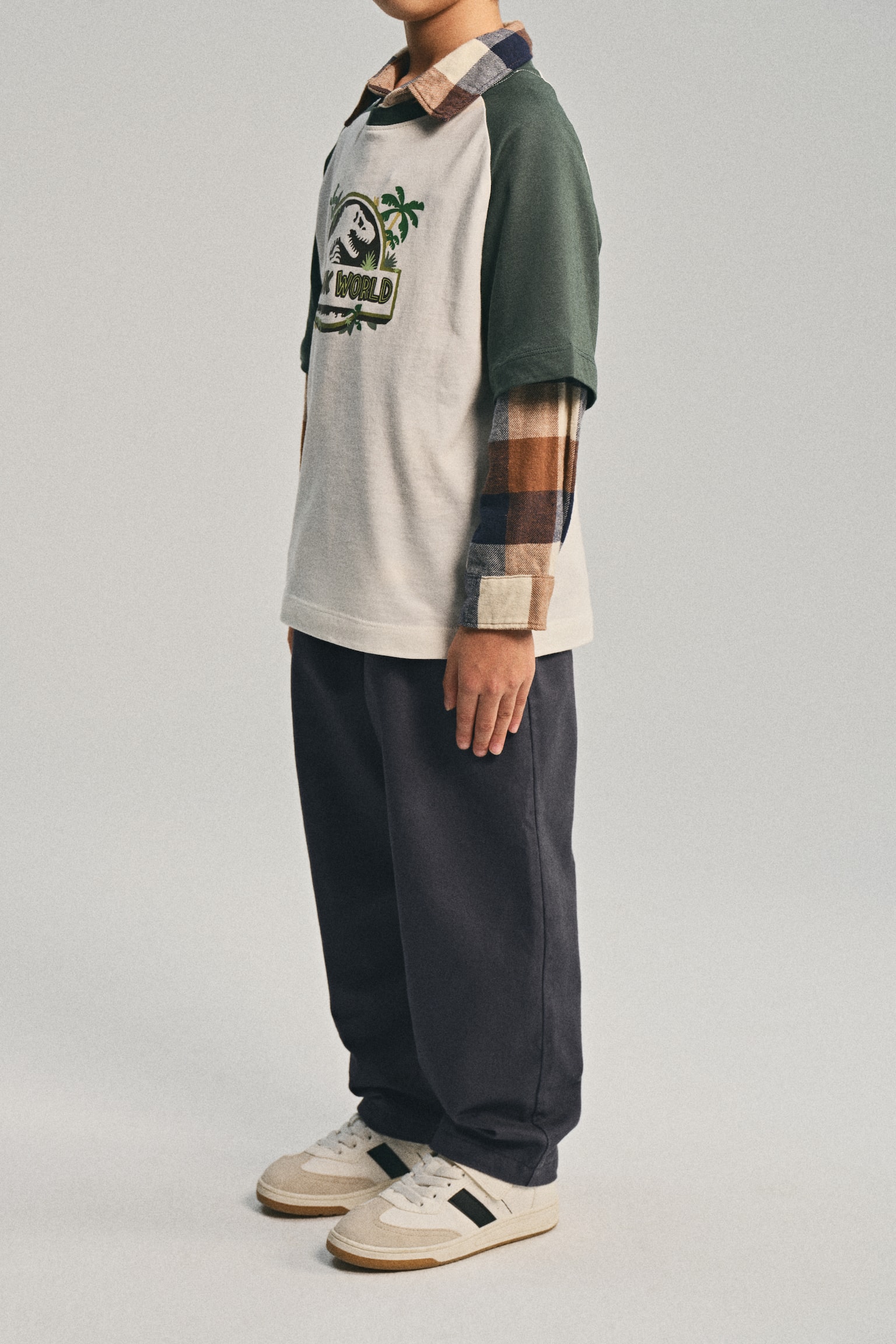 Cotton twill joggers - Dark grey/Black/Beige - 3