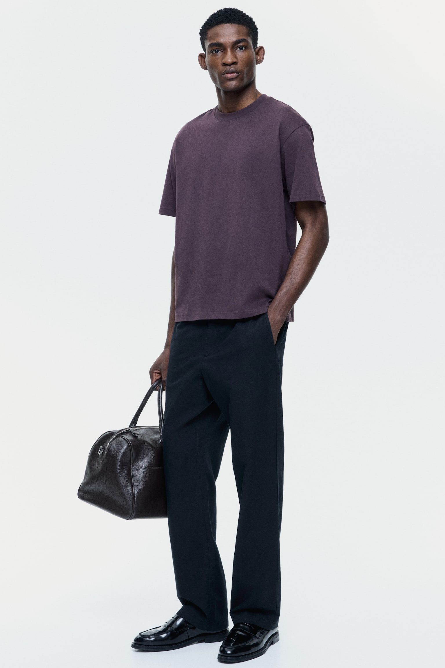 Regular Fit Linen-blend trousers - Black/White/Dark brown/Light beige - 2