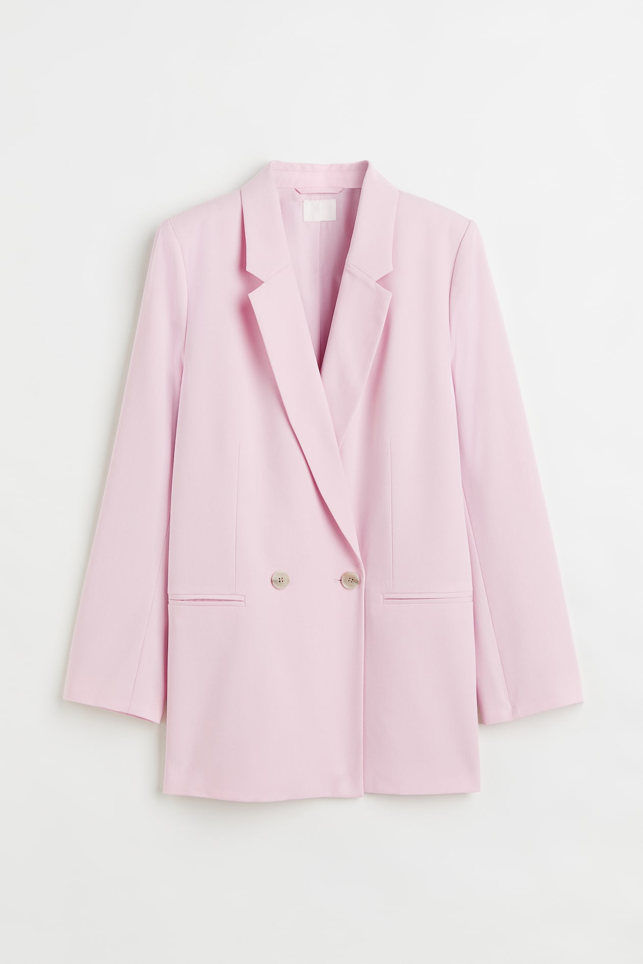 Double-breasted Jacket - Long sleeve - Regular length - Light pink ...