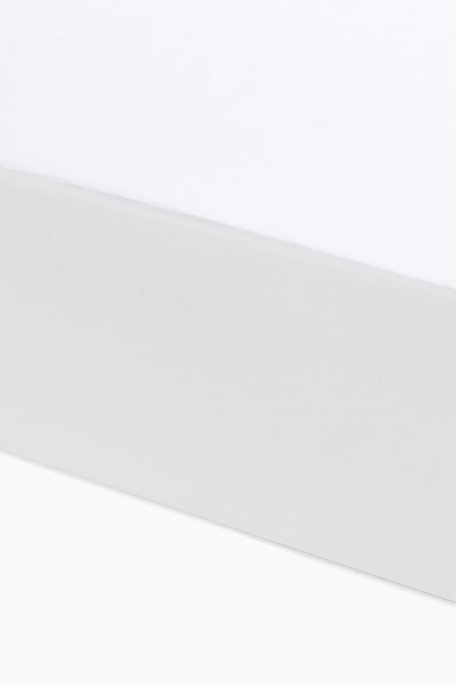 Cotton percale fitted sheet - White - 1
