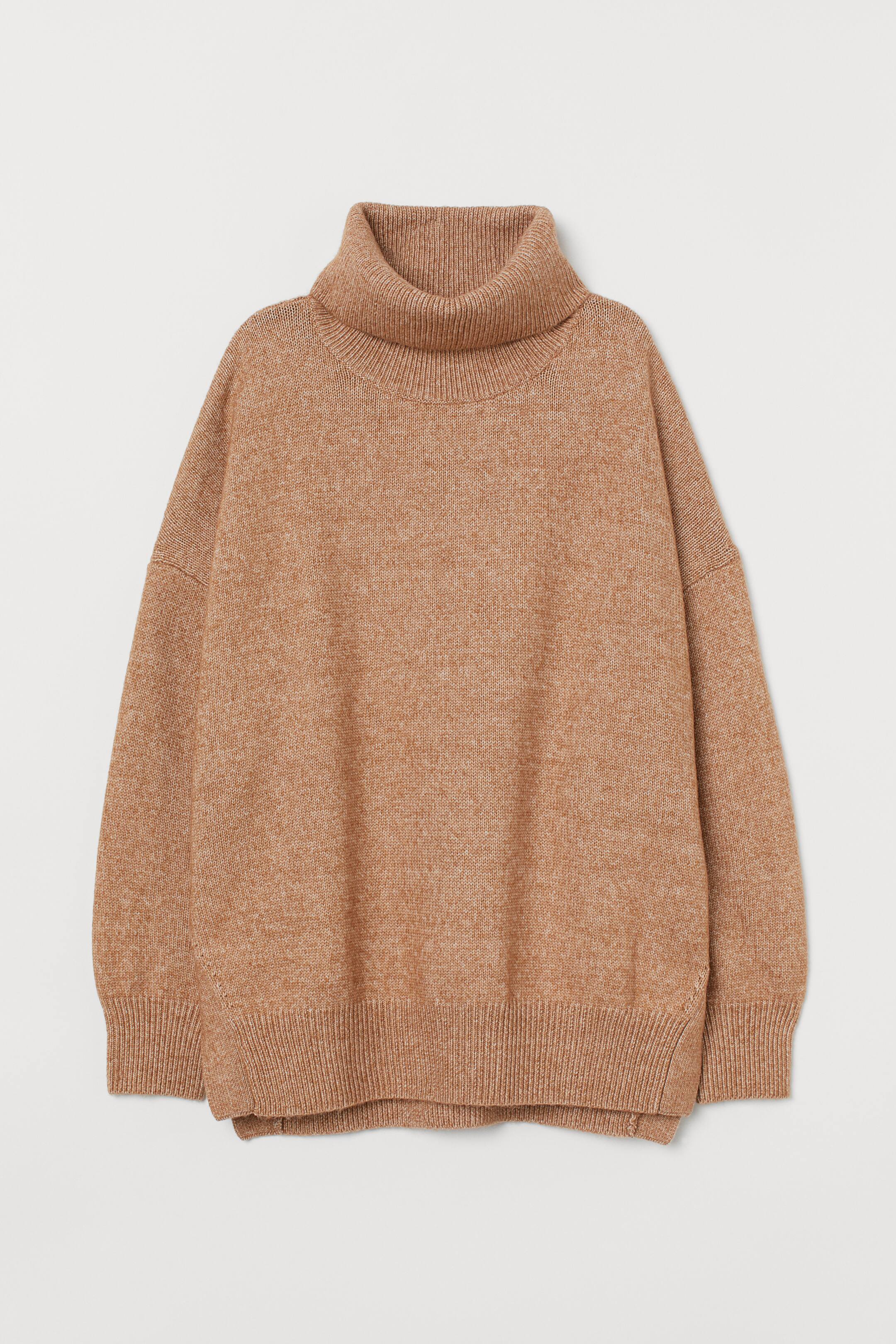 View larger image: Knitted cowl-neck jumper - Beige marl - Ladies | H&M HK 1