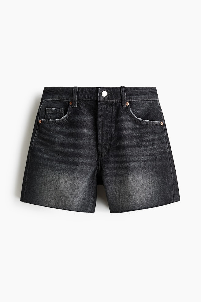 Raw-Edge Denim Shorts - Washed black/Dark brown/Light denim blue/Light denim blue - 1