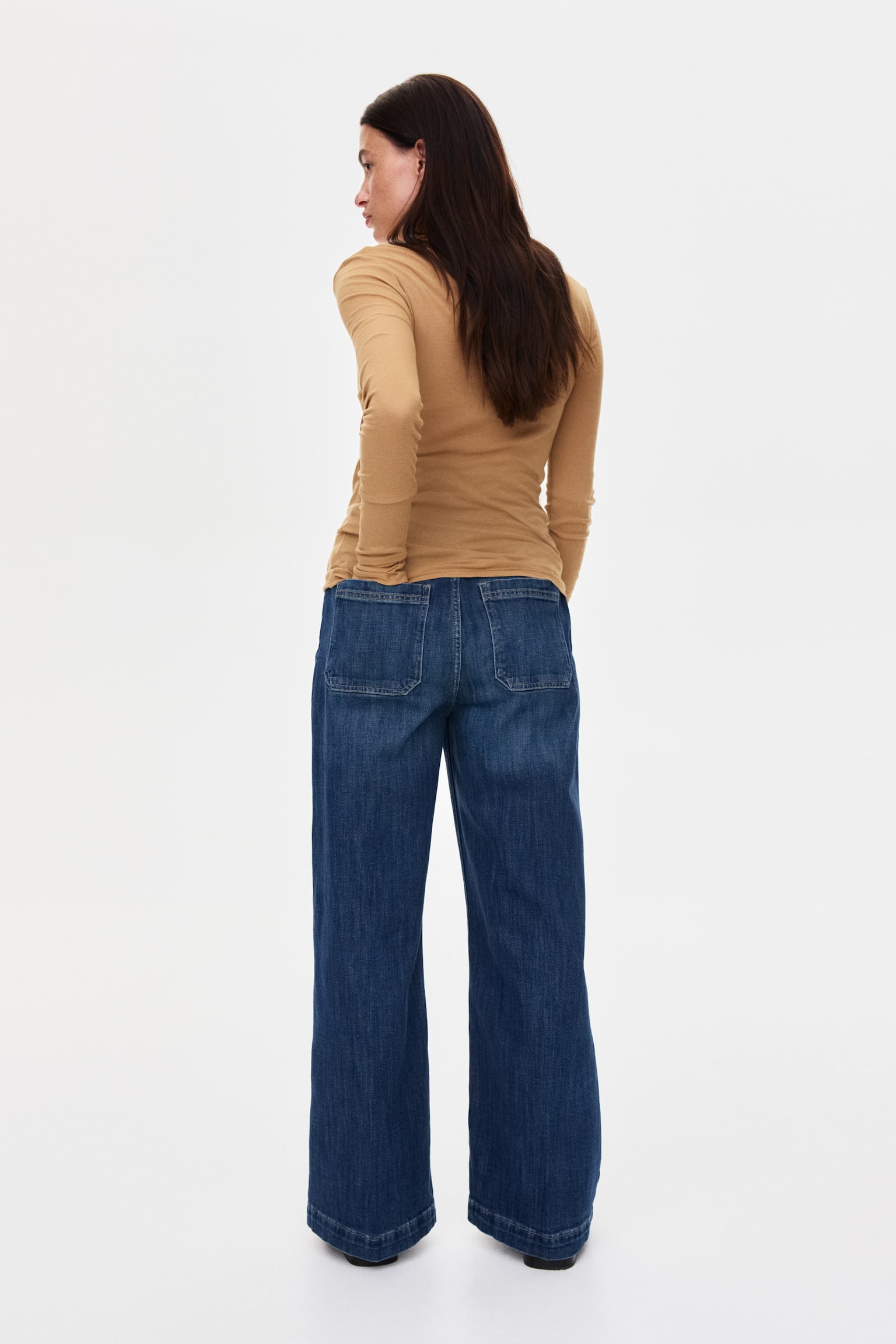 MAMA Wide Leg Jeans - Ciemnoniebieski denim/Jasnoniebieski denim - 4