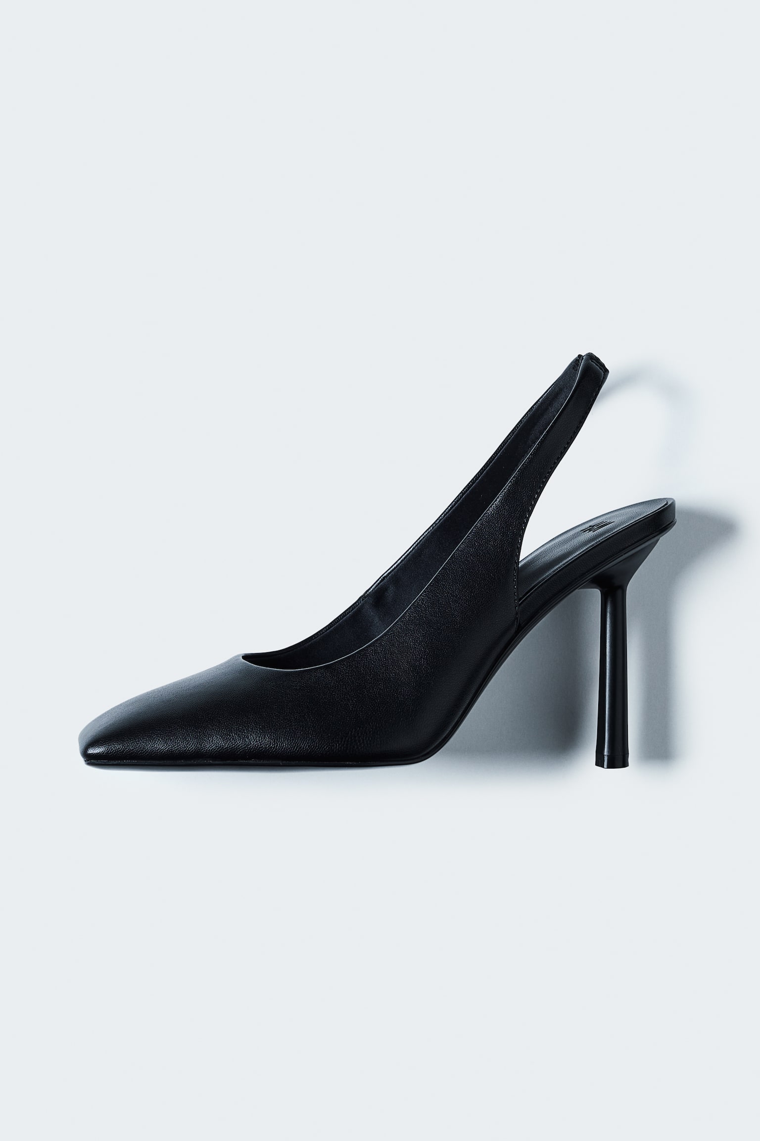 Square-Toe Slingback Pumps - Black - 1