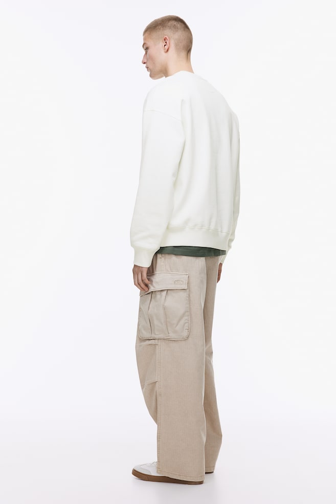 Sweatshirt i bomull Oversized Fit - Vit/Svart/Beige/Off-white/dc - 4