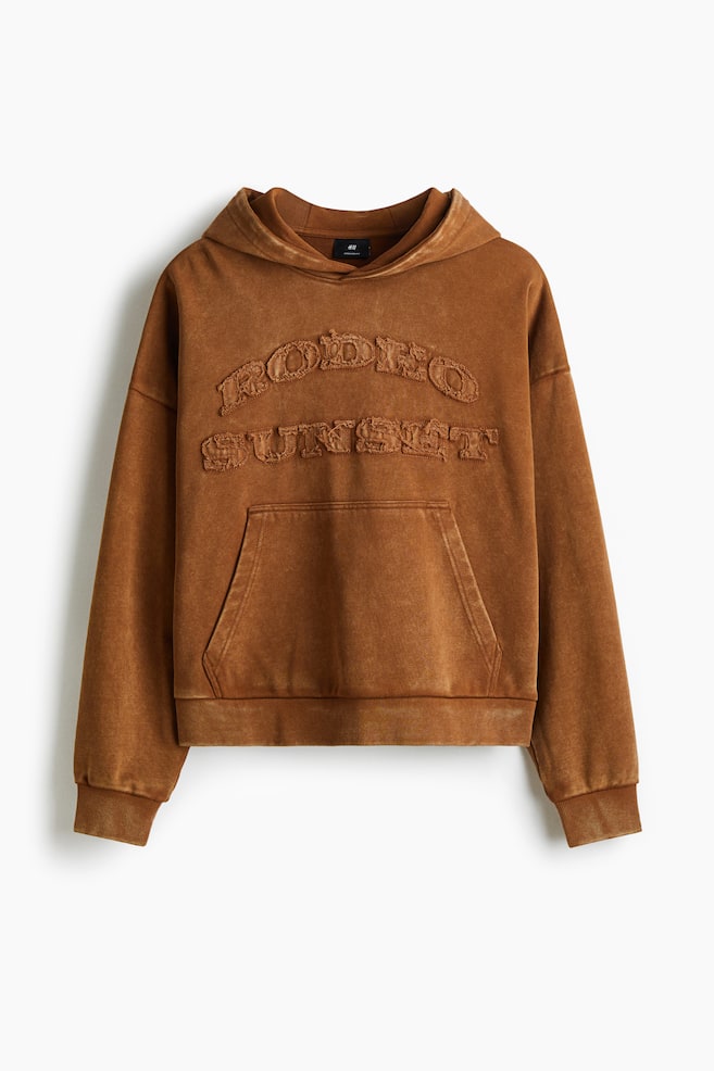 Ausgewaschener Hoodie in Oversized Fit - Hellbraun/Rodeo - 1