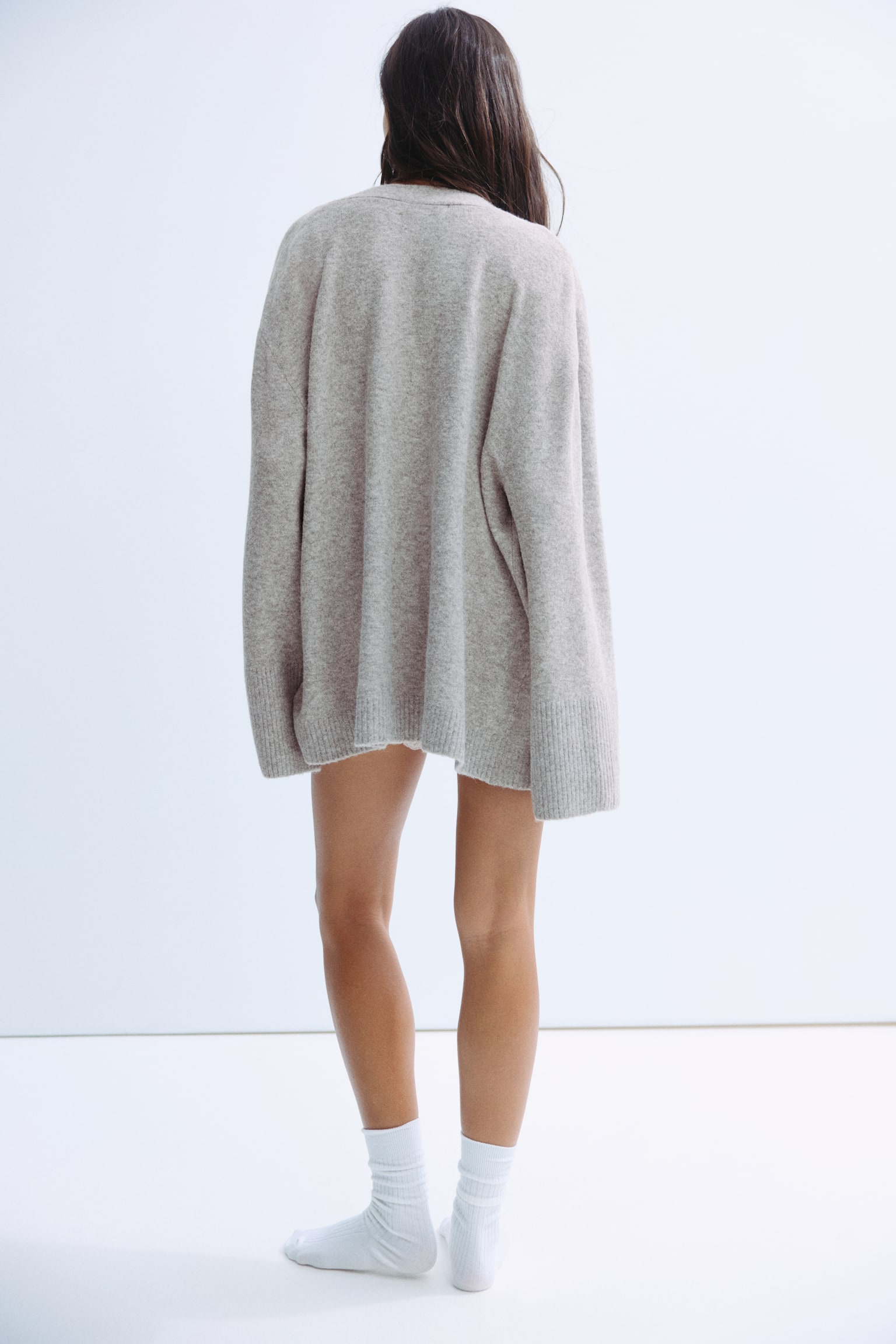 Loose-fit cardigan - Beige marl - 3