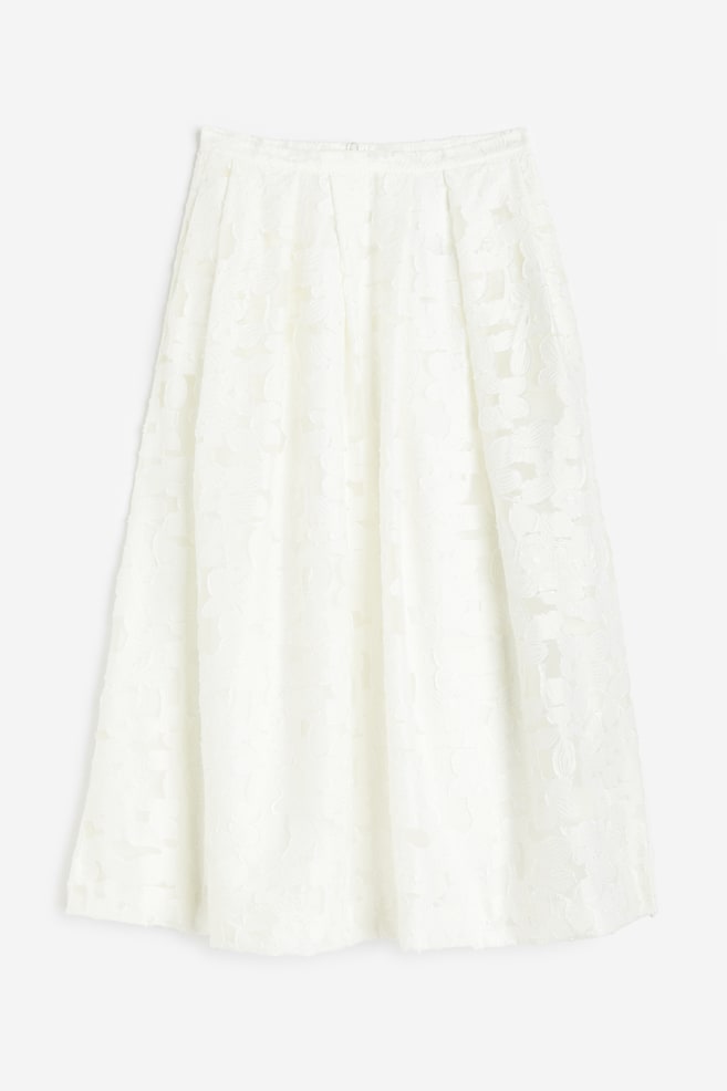A-line skirt - White/White/Purple floral - 2