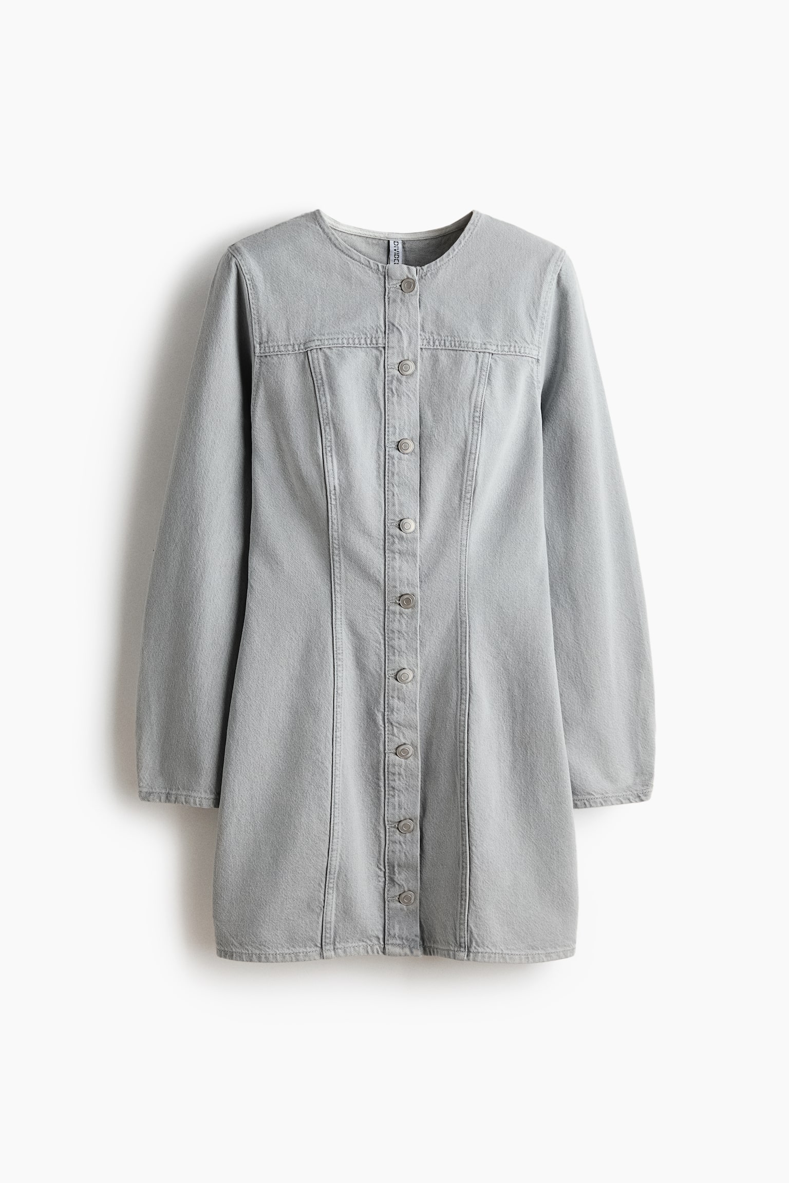 Женское платье H&M Denim Dress, цвет: Светлый серый — фото 1