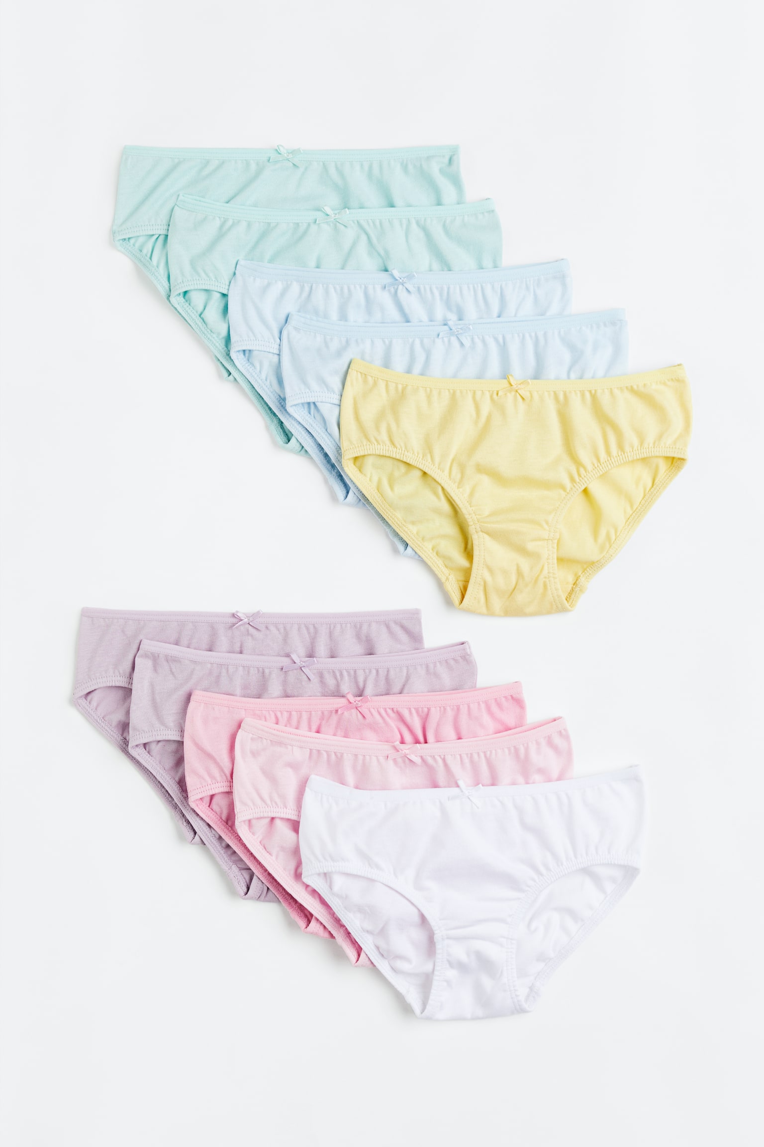 10-pack Jersey Briefs - Light purple/Light pink/White/Light pink/Light grey marle - 1