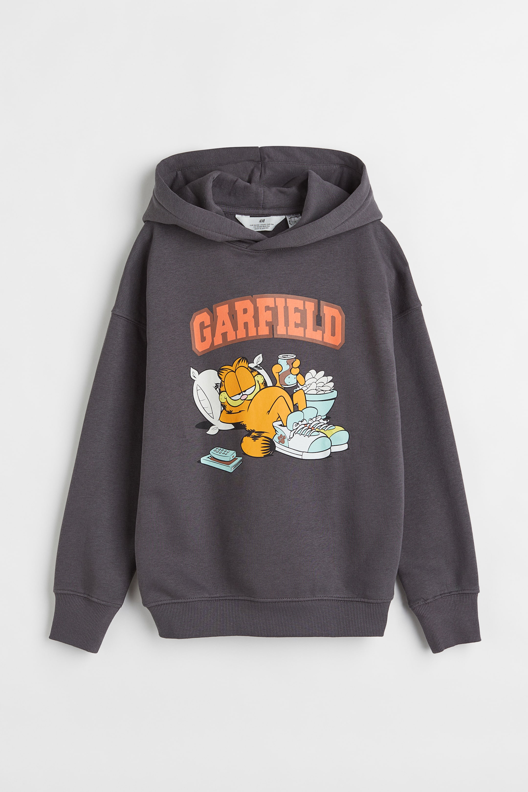 View larger image: Oversized printed hoodie - Dark grey/Garfield - Kids | H&M 1